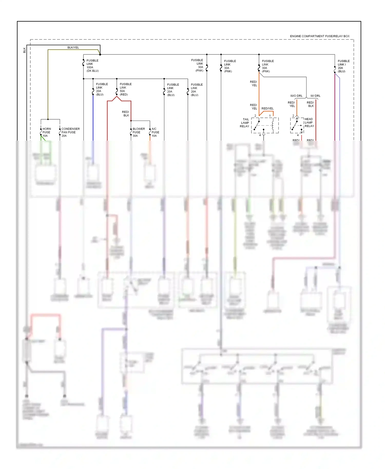 Wiring diagram mfi control relay for Hyundai Accent I (1994-2000) (1 of 1)