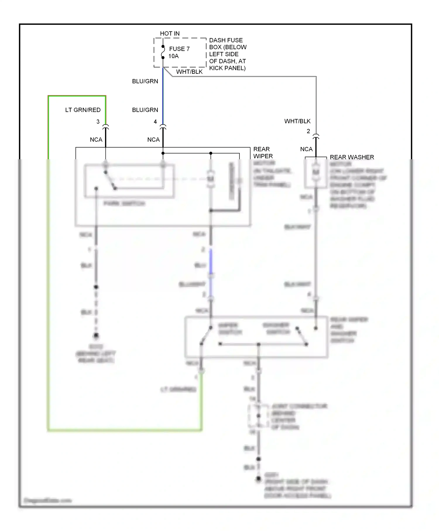 Wiring diagram park switch for Hyundai Accent I (1994-2000) (2 of 2)
