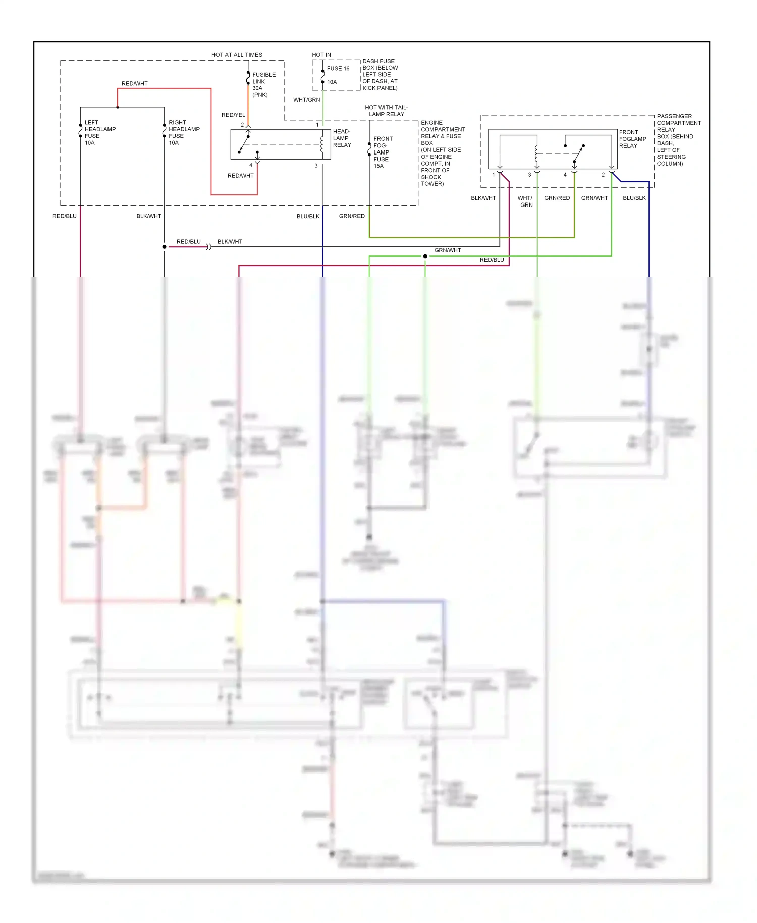 Wiring diagram red/wht for Hyundai Accent I (1994-2000) (4 of 6)