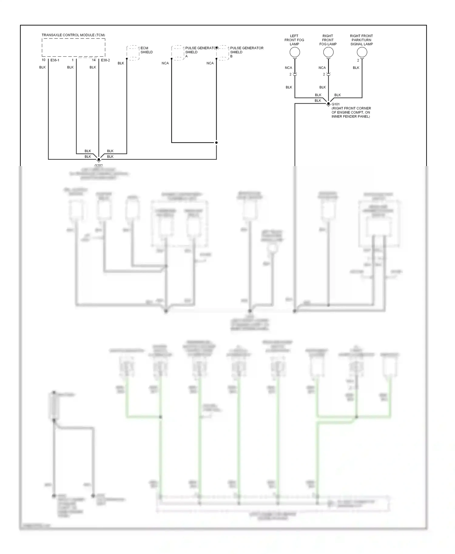 Hyundai Accent I (1994-2000) transaxle control module (tcm) wiring diagram  (1 of 3)
