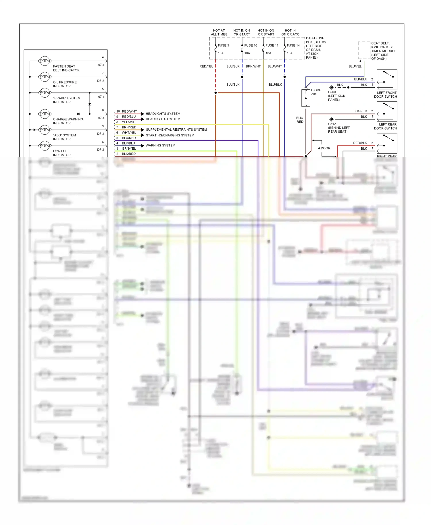 Wiring diagram wht/yel for Hyundai Accent I (1994-2000) (4 of 7)