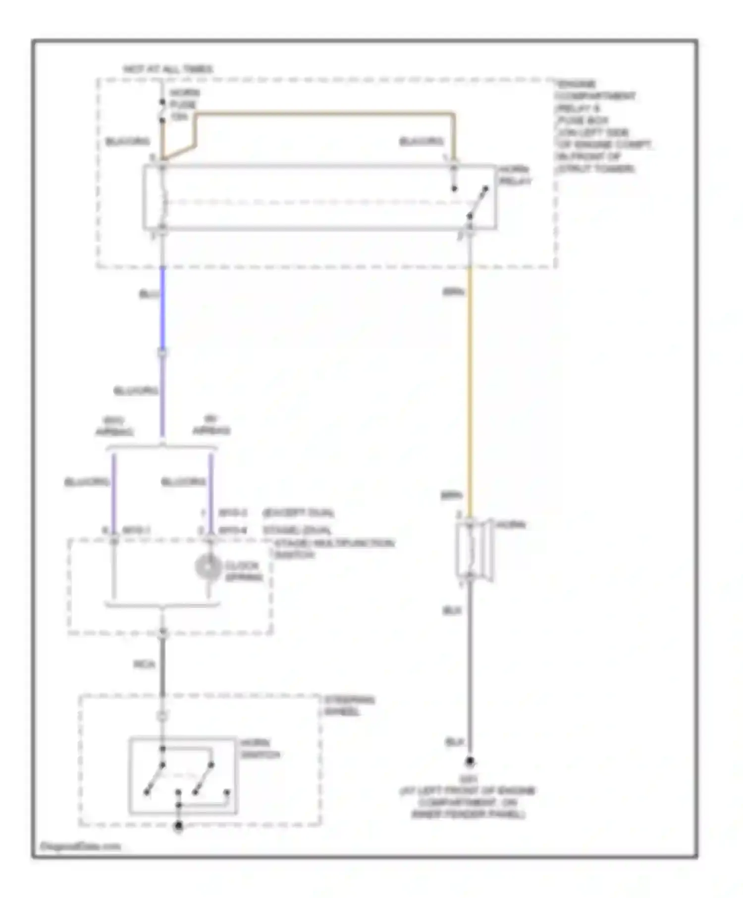 Accent Hyundai II facelift (2002-2005): Horn circuit