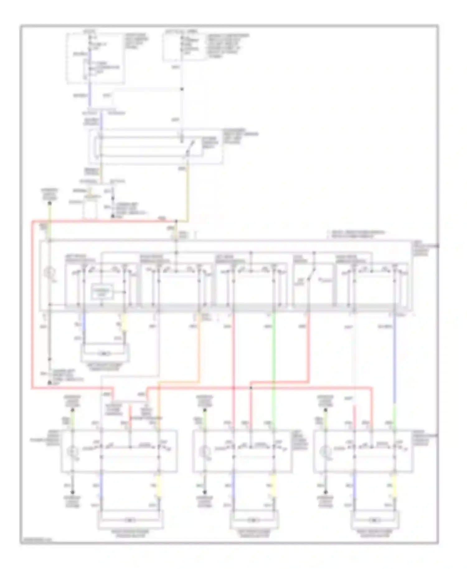 Accent Hyundai II facelift (2002-2005): Power windows circuit