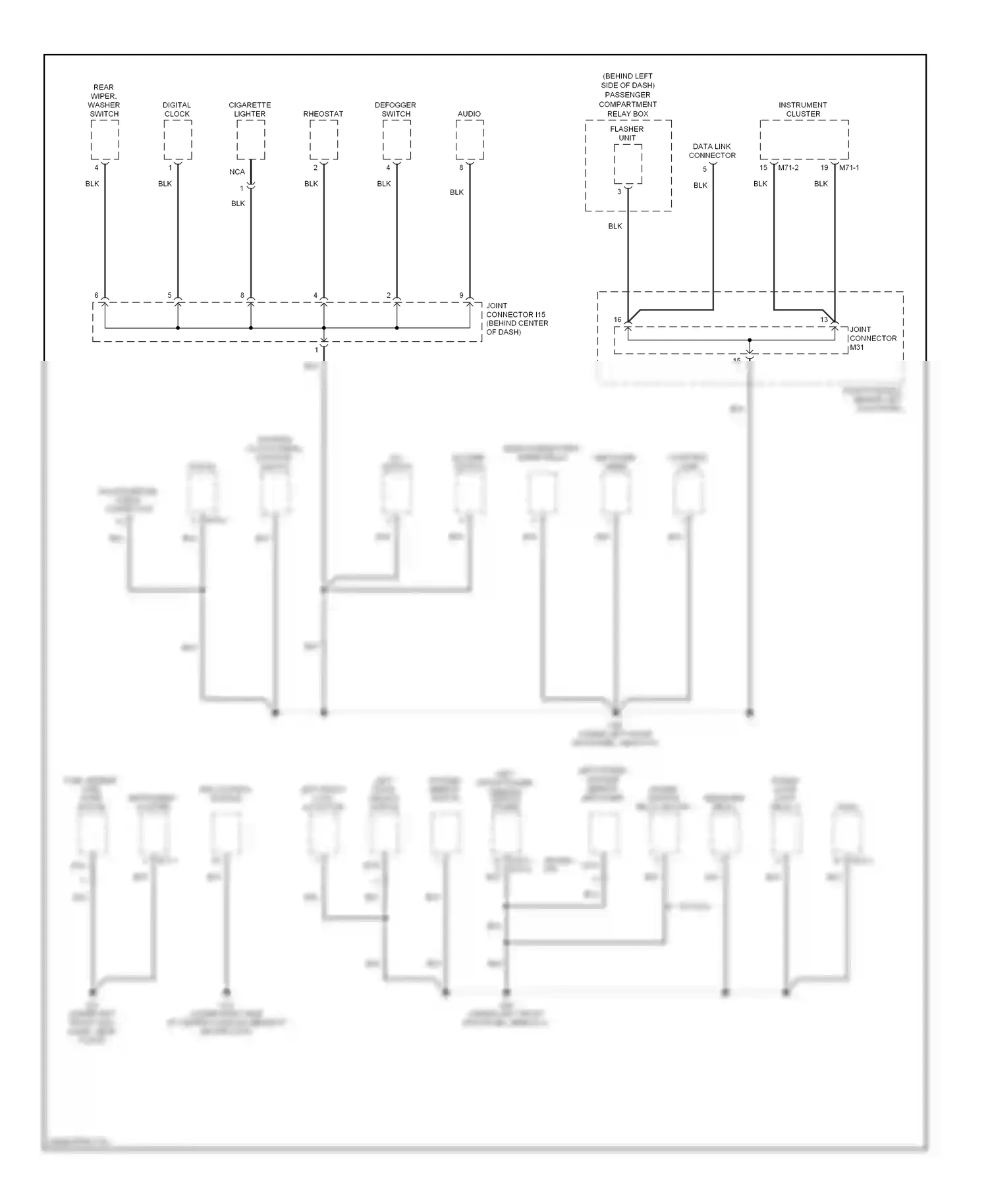 Wiring diagram digital clock for Hyundai Accent II facelift (2002-2005) (1 of 6)