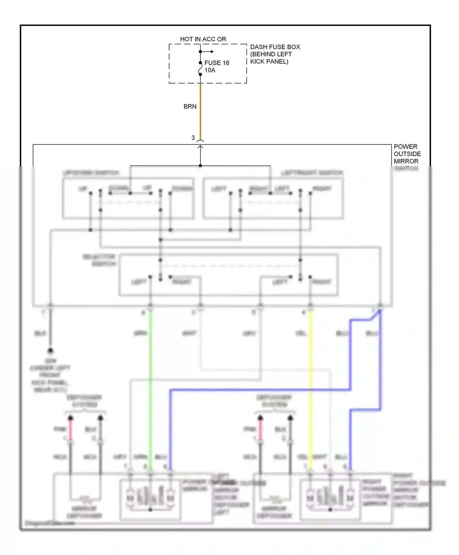 Wiring diagram down up/ right for Hyundai Accent II facelift (2002-2005) (1 of 1)