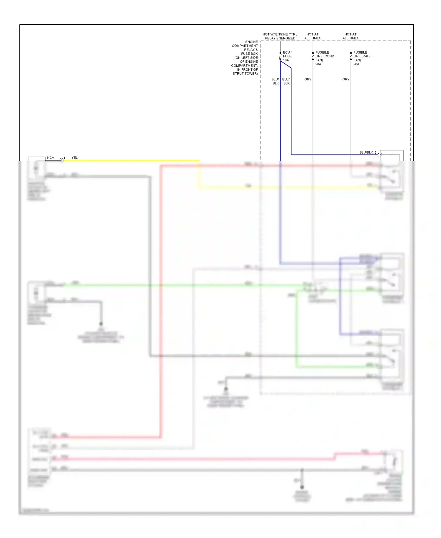 Wiring diagram hot w/ engine ctrl relay energized for Hyundai Accent II facelift (2002-2005) (2 of 2)