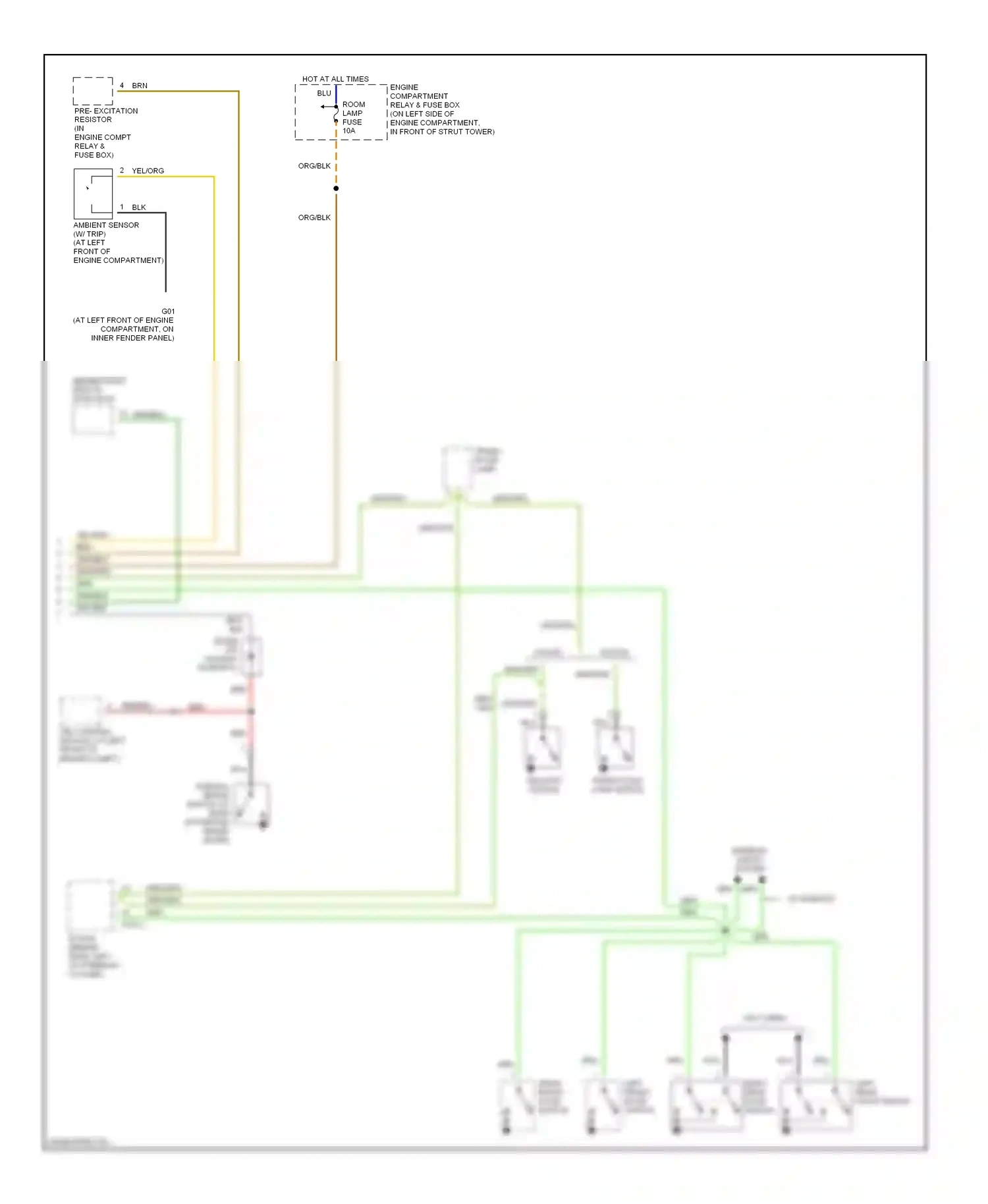 Wiring diagram left front door switch for Hyundai Accent II facelift (2002-2005) (1 of 2)