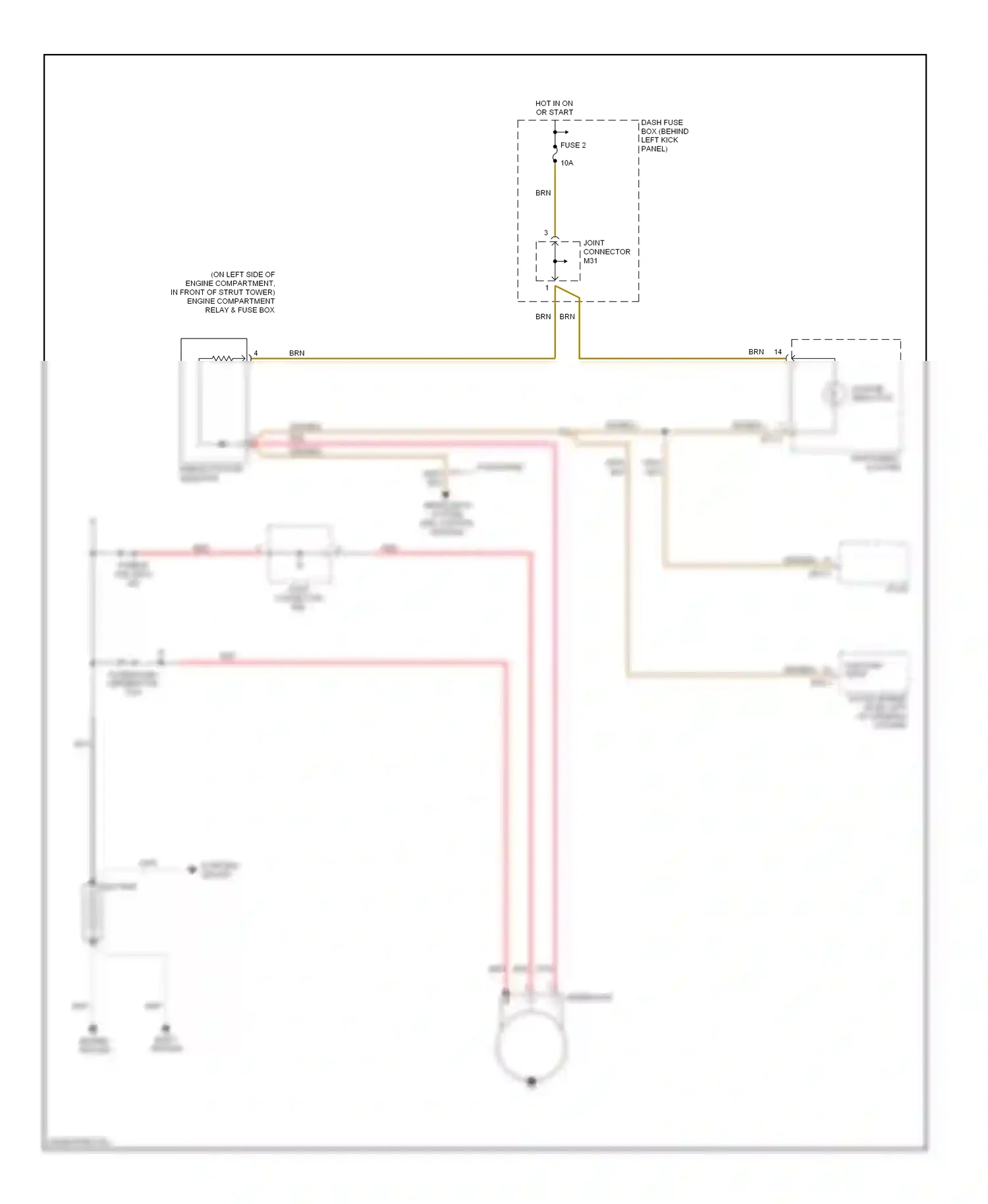 Wiring diagram on/start input for Hyundai Accent II facelift (2002-2005) (2 of 3)