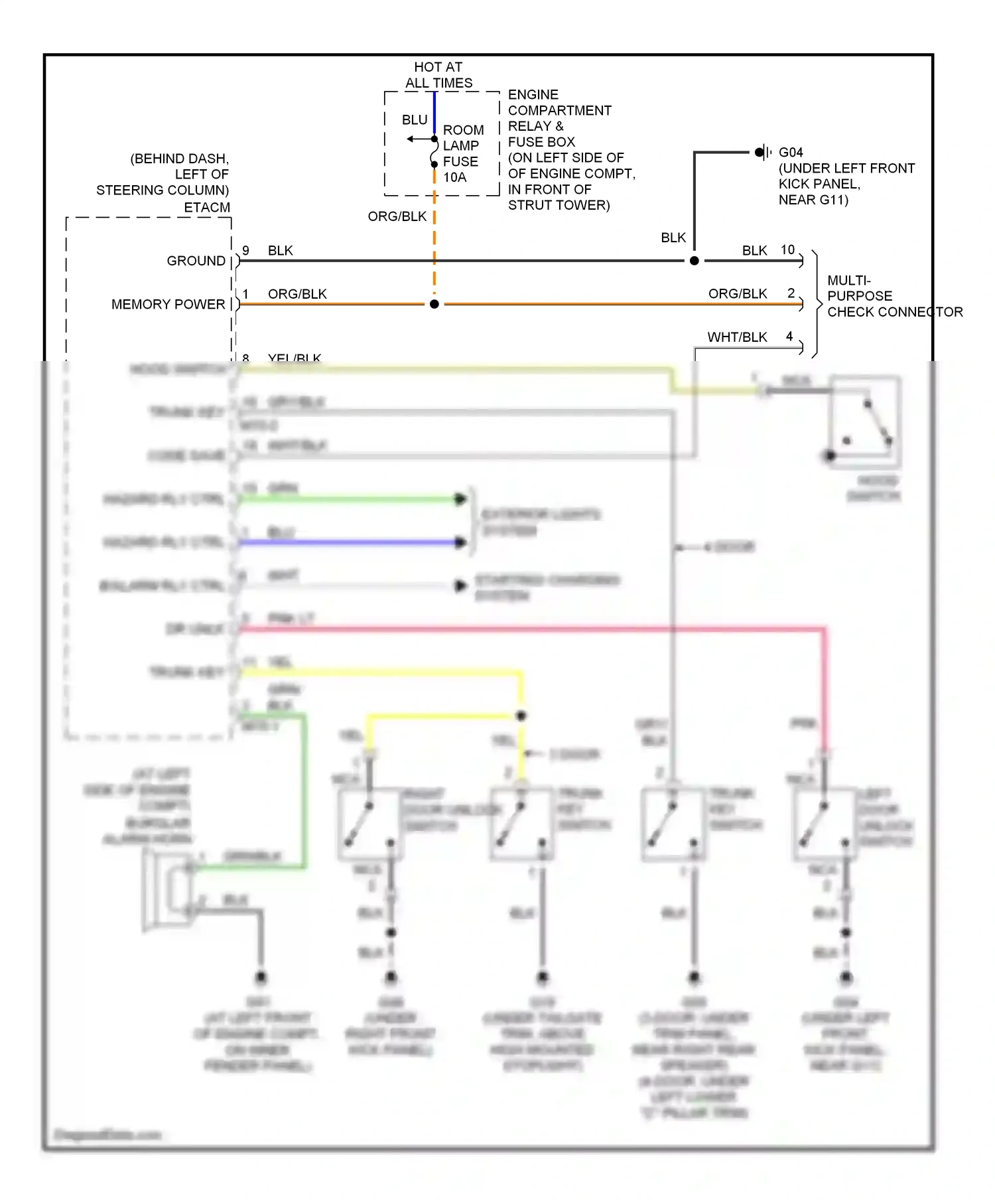 Wiring diagram org/blk for Hyundai Accent II facelift (2002-2005) (1 of 19)