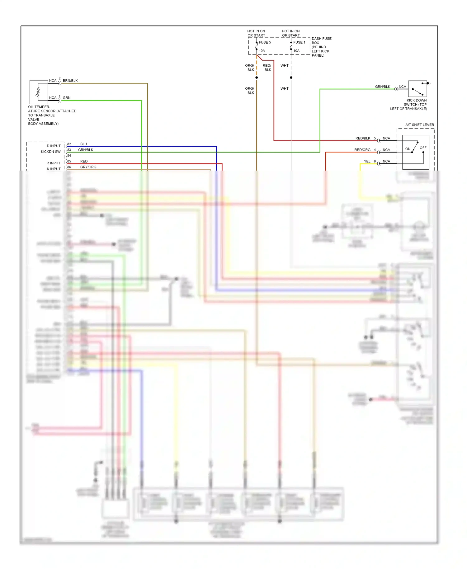 Wiring diagram overdrive switch for Hyundai Accent II facelift (2002-2005) (1 of 2)