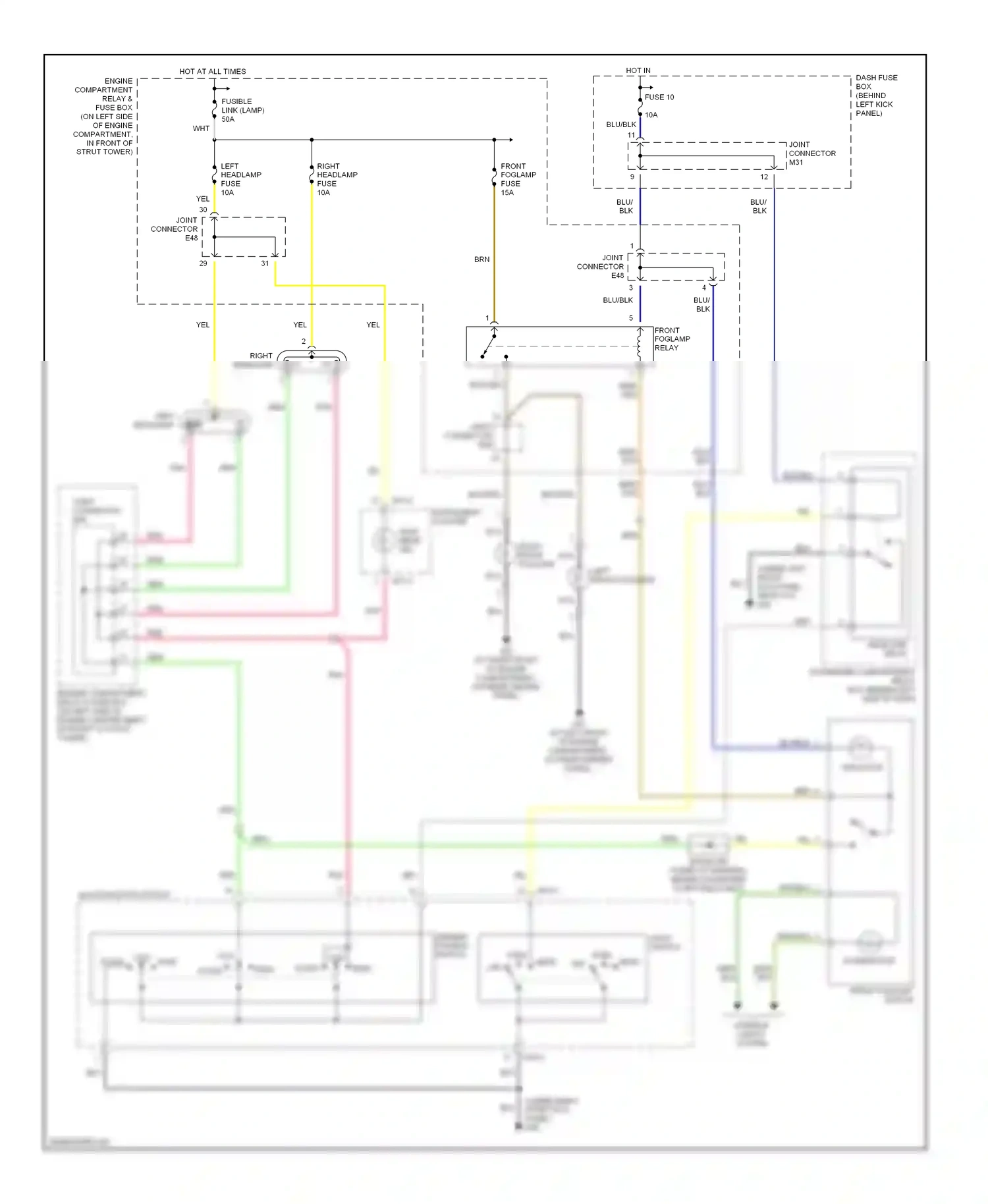 Wiring diagram (under left front kick panel, for Hyundai Accent II facelift (2002-2005) (6 of 14)