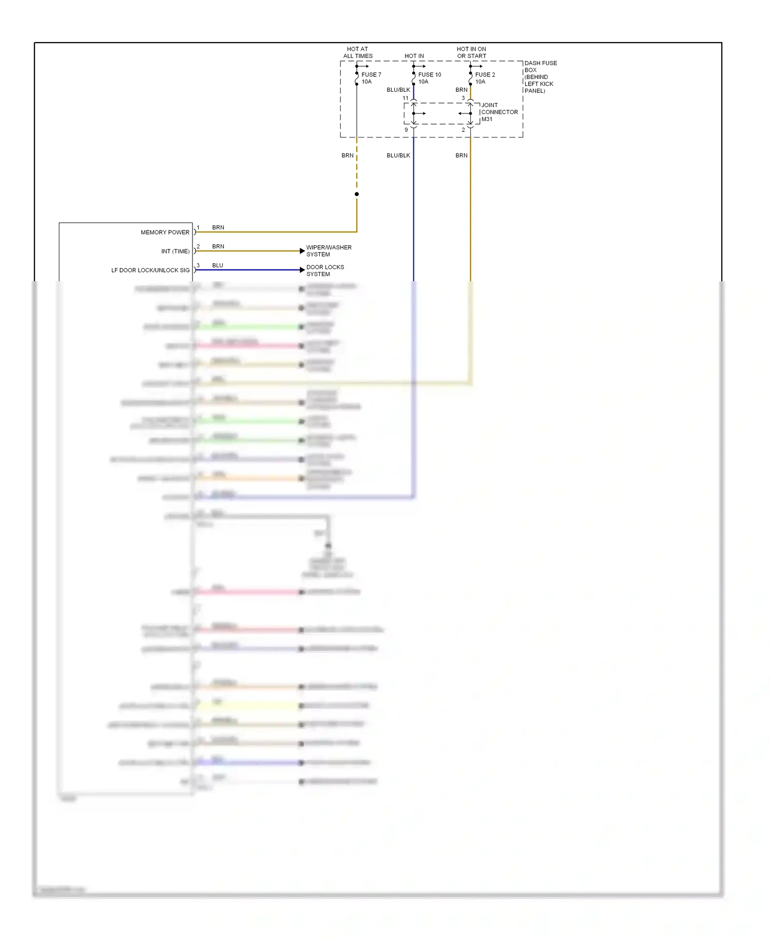 Wiring diagram (under left front kick for Hyundai Accent II facelift (2002-2005) (1 of 7)