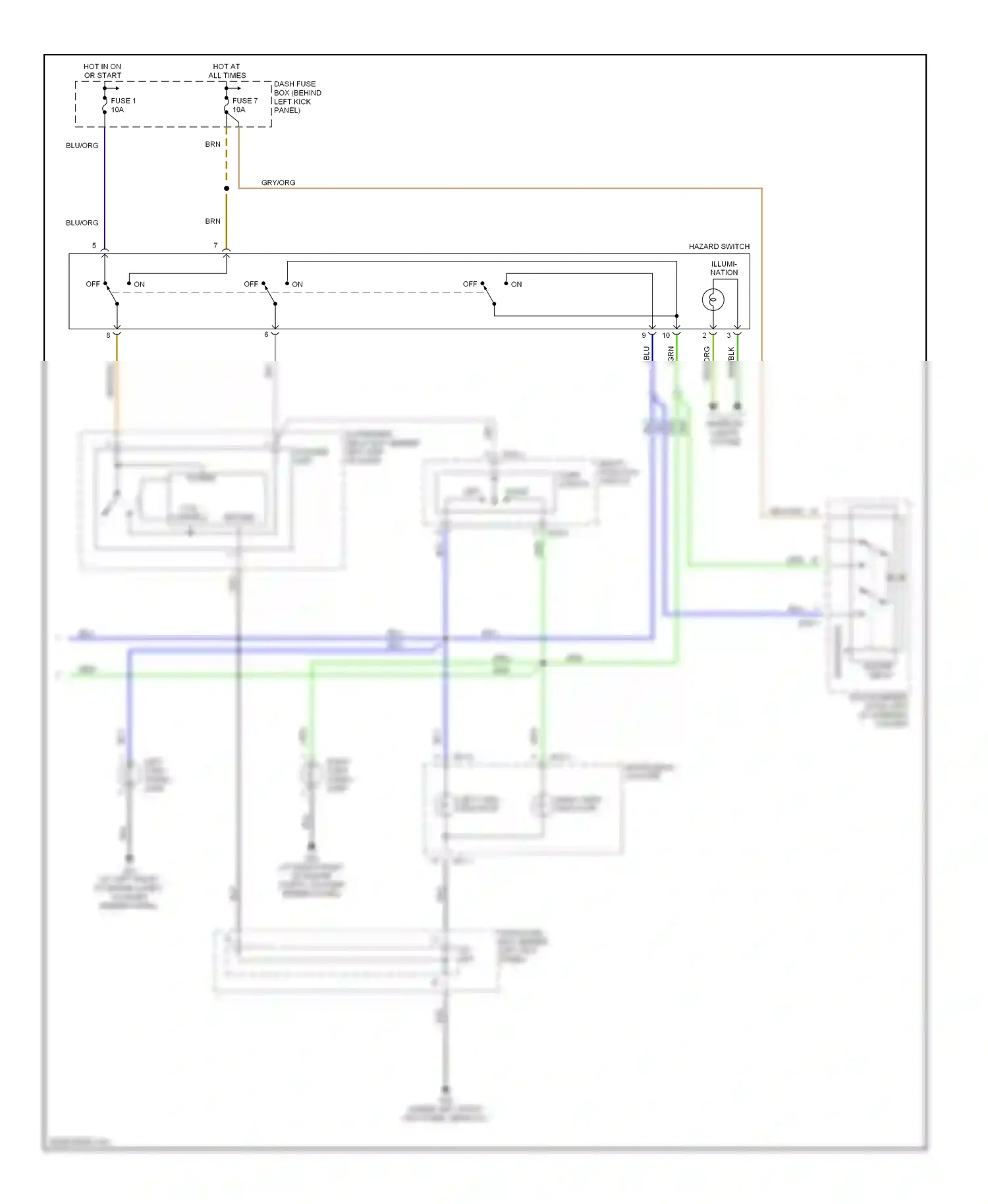Wiring diagram (under left front for Hyundai Accent II facelift (2002-2005) (2 of 4)
