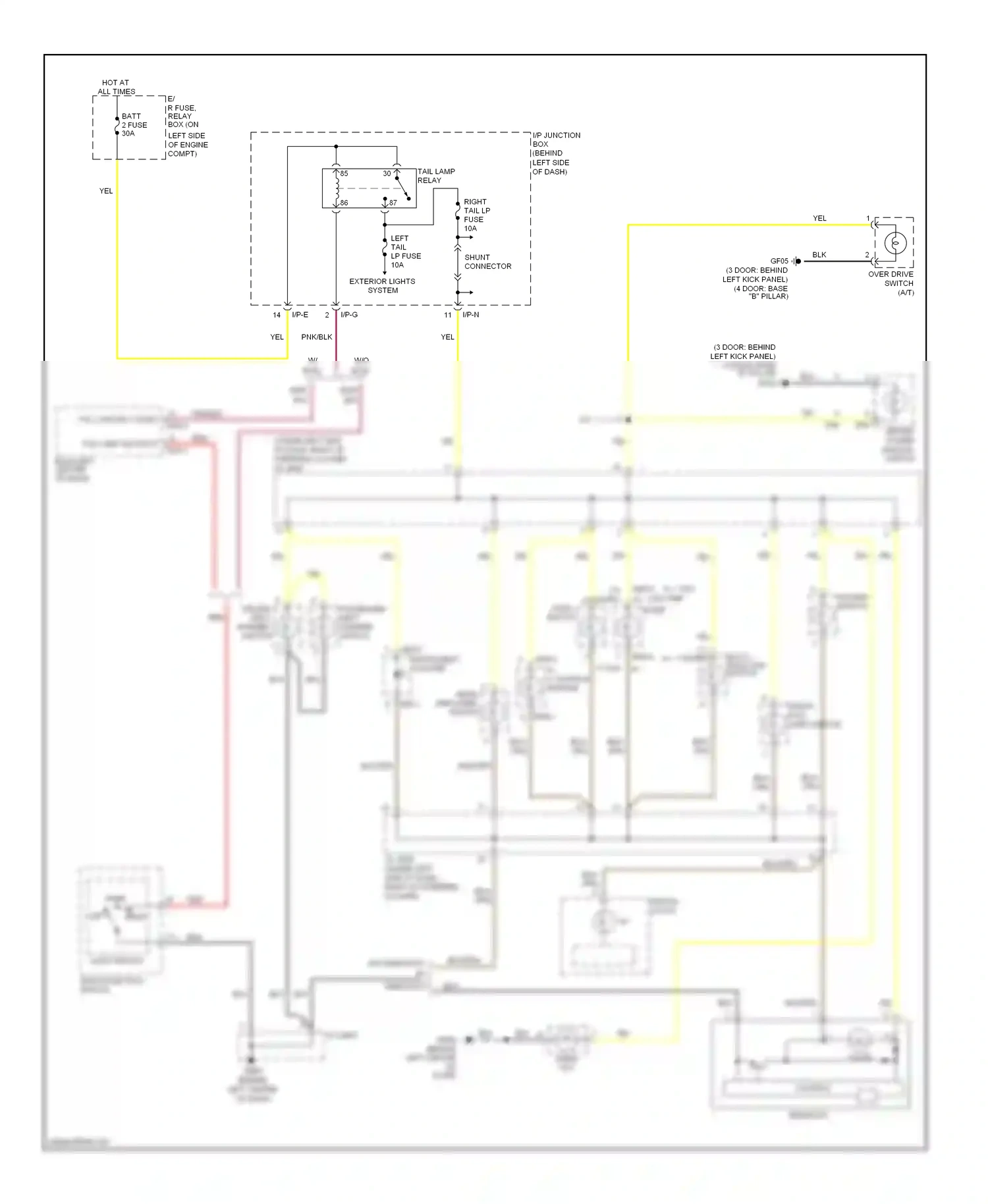 Wiring diagram hazard switch for Hyundai Accent II (1999-2012) (3 of 4)