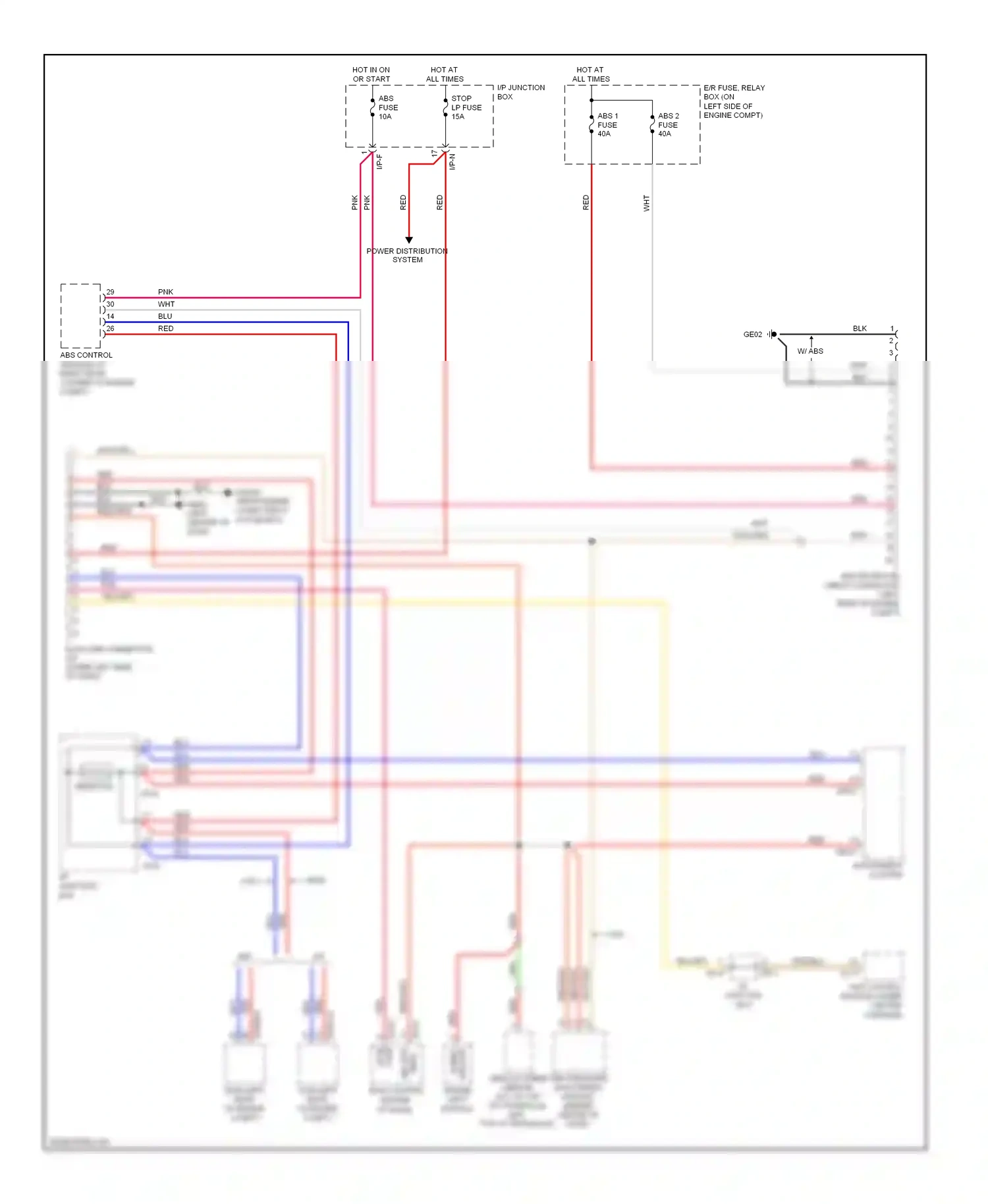 Wiring diagram i/p junction box for Hyundai Accent II (1999-2012) (2 of 25)