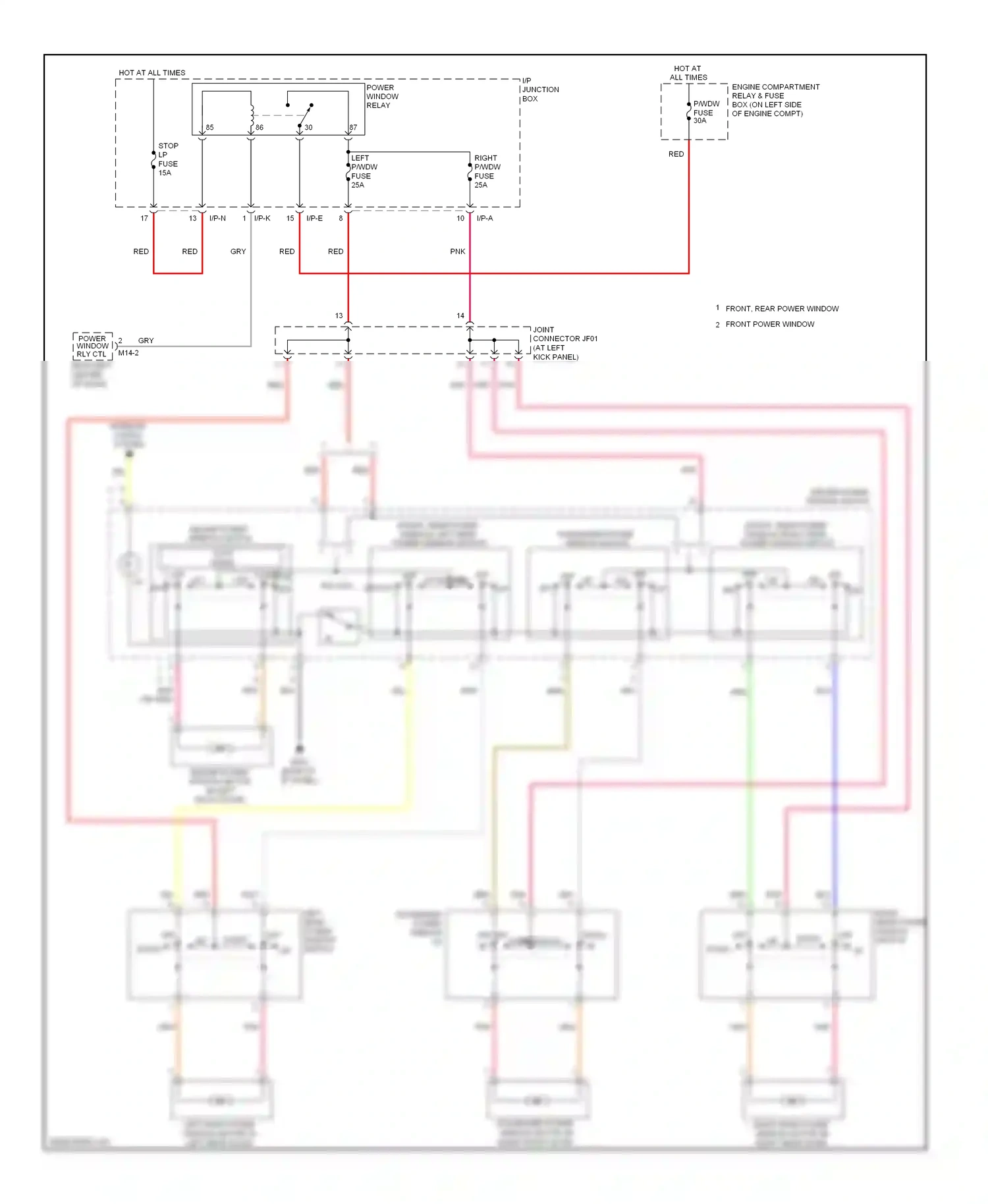 Wiring diagram i/p junction box for Hyundai Accent II (1999-2012) (20 of 25)