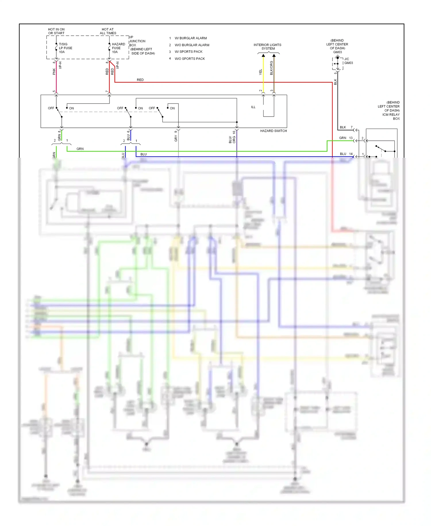 Wiring diagram left side repeater lamp for Hyundai Accent II (1999-2012) (1 of 2)