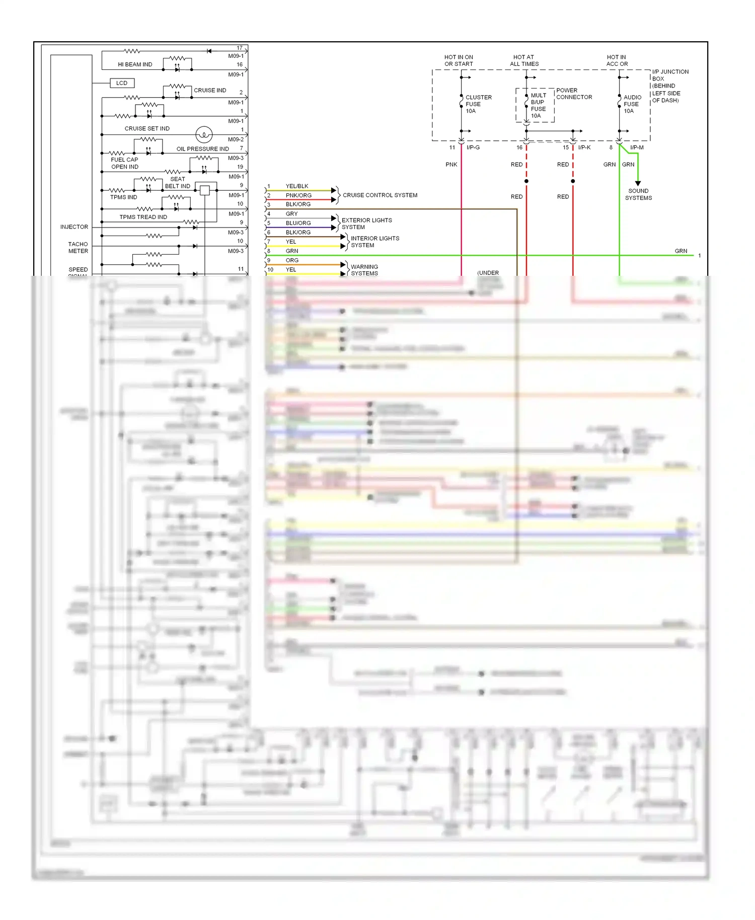 Wiring diagram left turn ind for Hyundai Accent II (1999-2012) (1 of 1)
