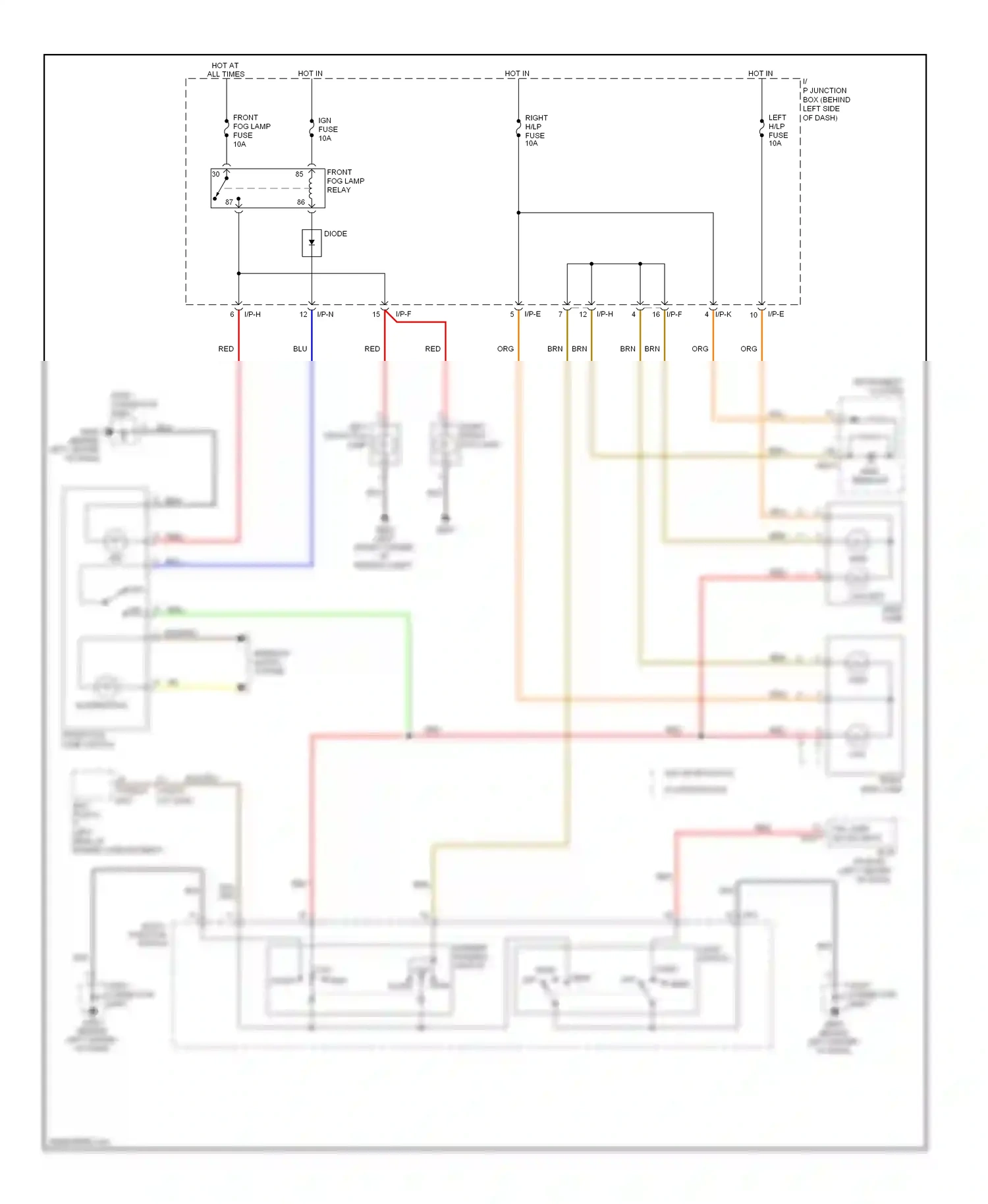 Wiring diagram park head for Hyundai Accent II (1999-2012) (2 of 2)