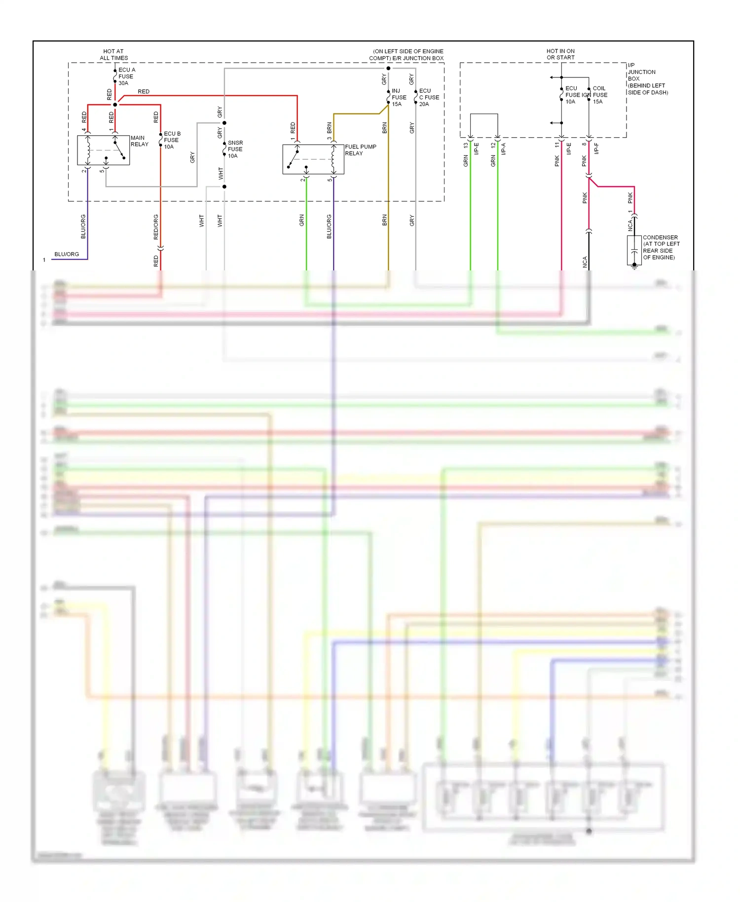 Wiring diagram red/org for Hyundai Accent II (1999-2012) (9 of 12)