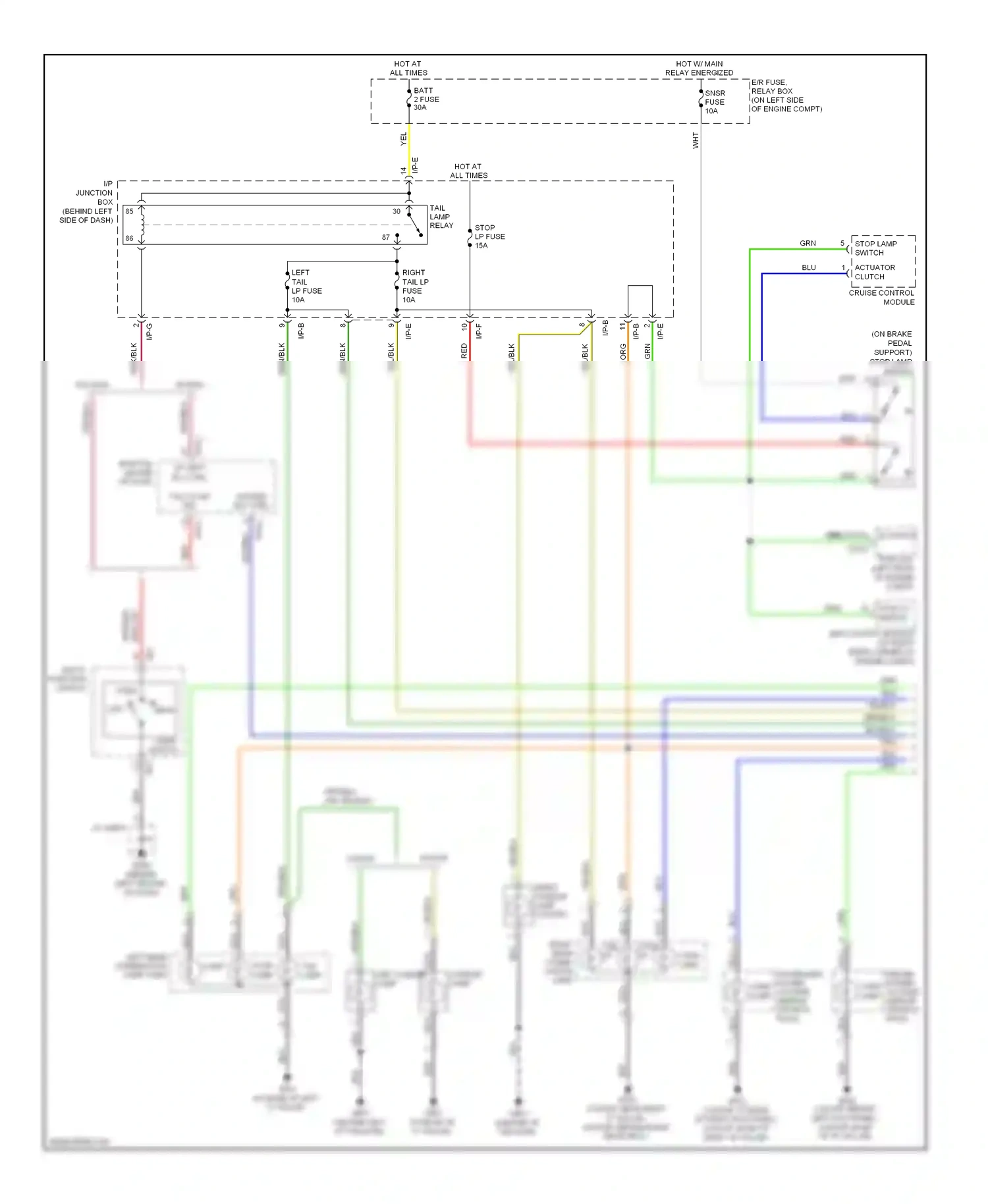 Wiring diagram stop lamp for Hyundai Accent II (1999-2012) (1 of 2)
