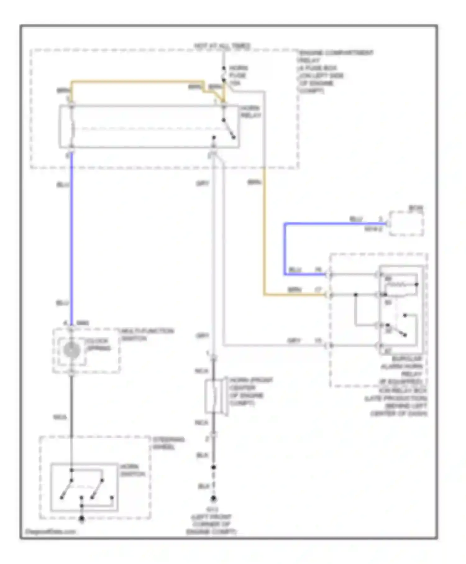 Accent Hyundai III (2006-2011): Horn circuit