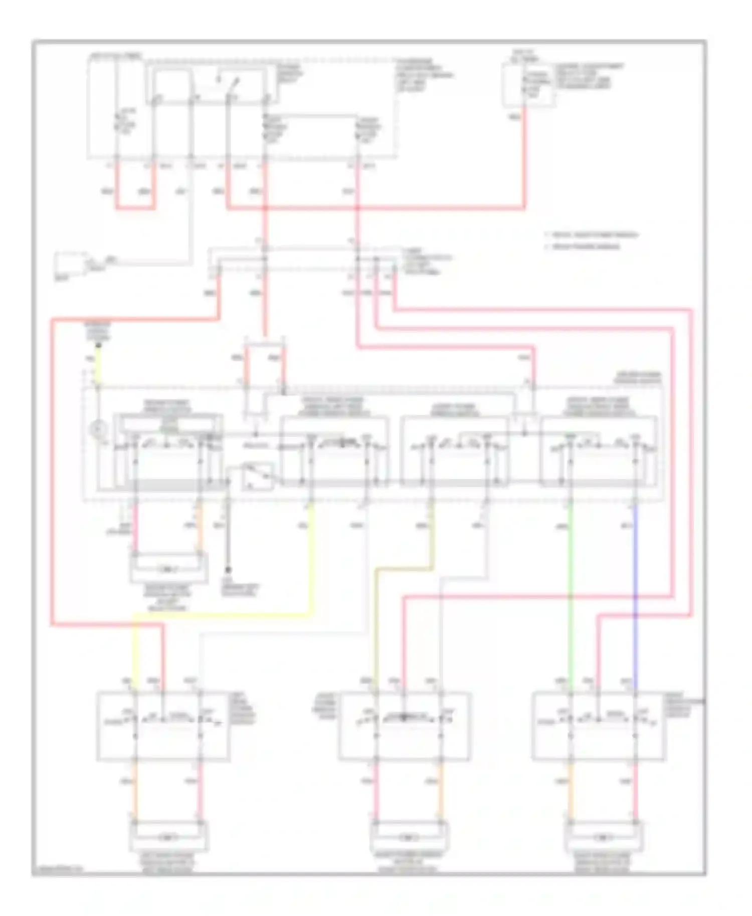 Accent Hyundai III (2006-2011): Power windows circuit, 4 door