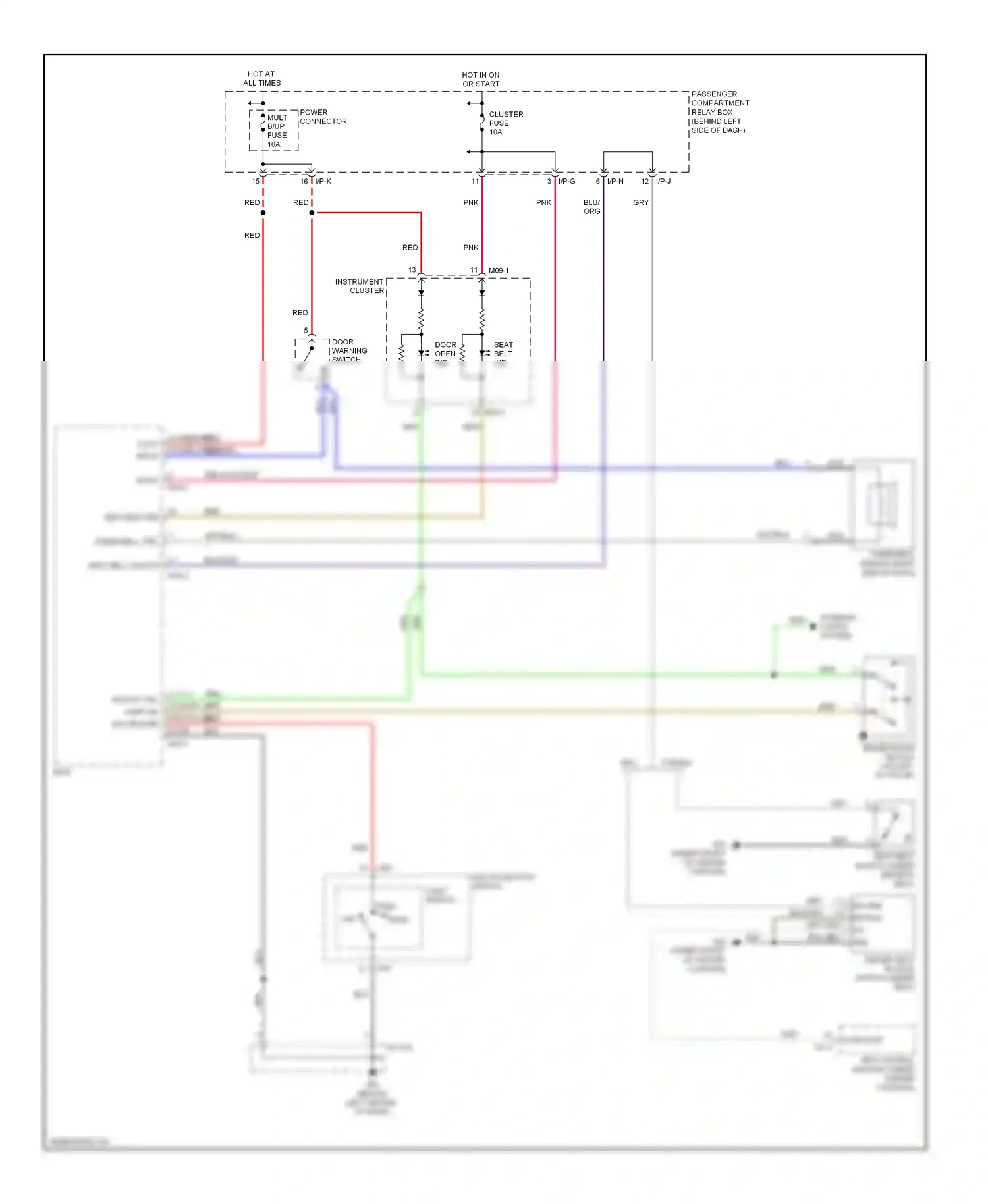 Wiring diagram door warning switch for Hyundai Accent III (2006-2011) (2 of 3)