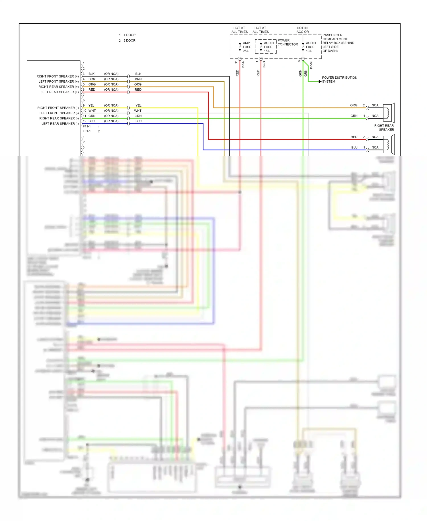Wiring diagram left front tweeter speaker for Hyundai Accent III (2006-2011) (3 of 4)