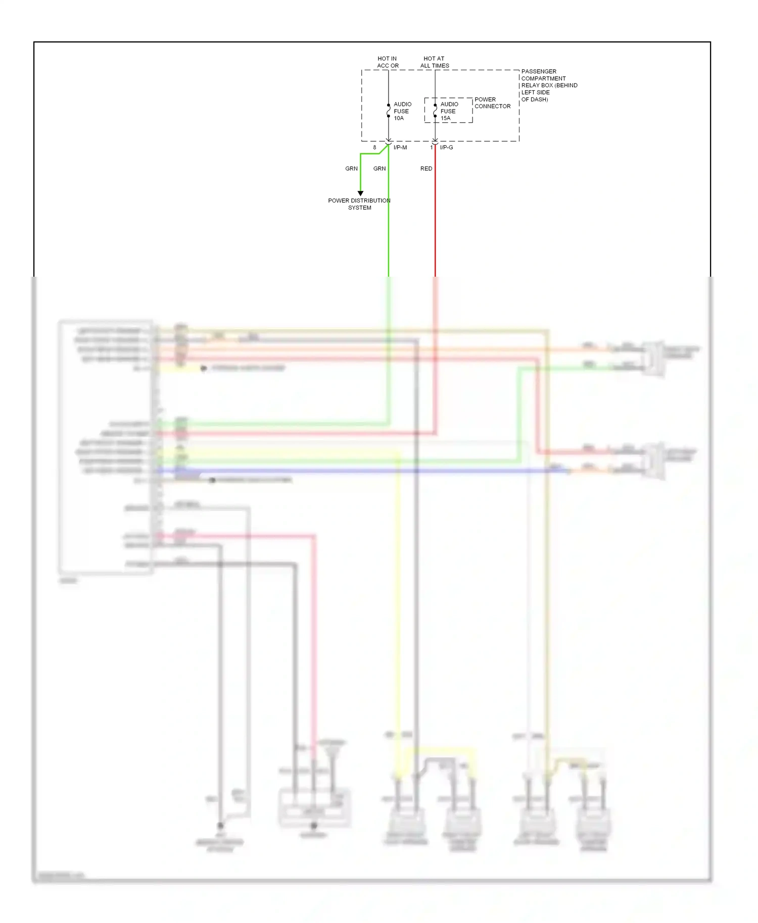 Wiring diagram left rear speaker for Hyundai Accent III (2006-2011) (2 of 4)