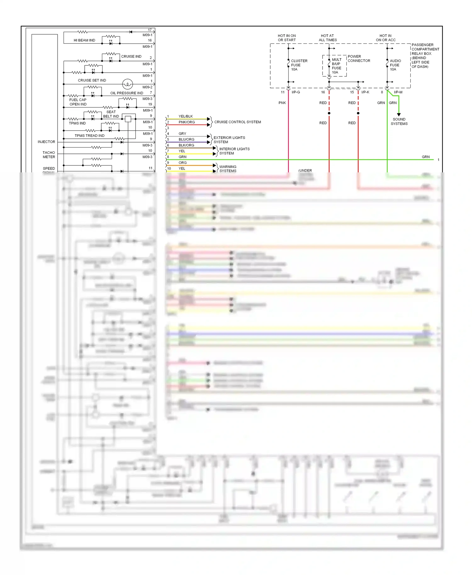 Wiring diagram tacho- meter for Hyundai Accent III (2006-2011) (1 of 2)