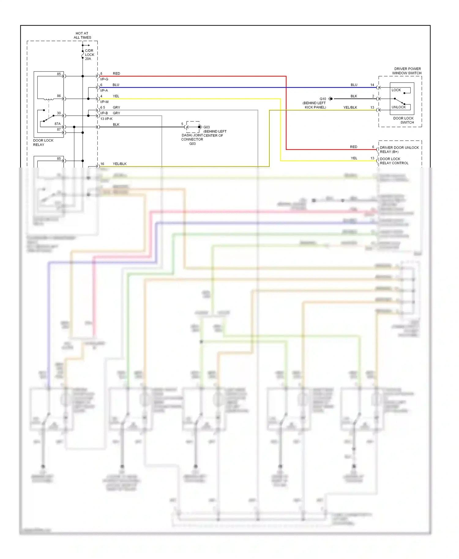 Wiring diagram un- lock lock for Hyundai Accent III (2006-2011) (1 of 1)
