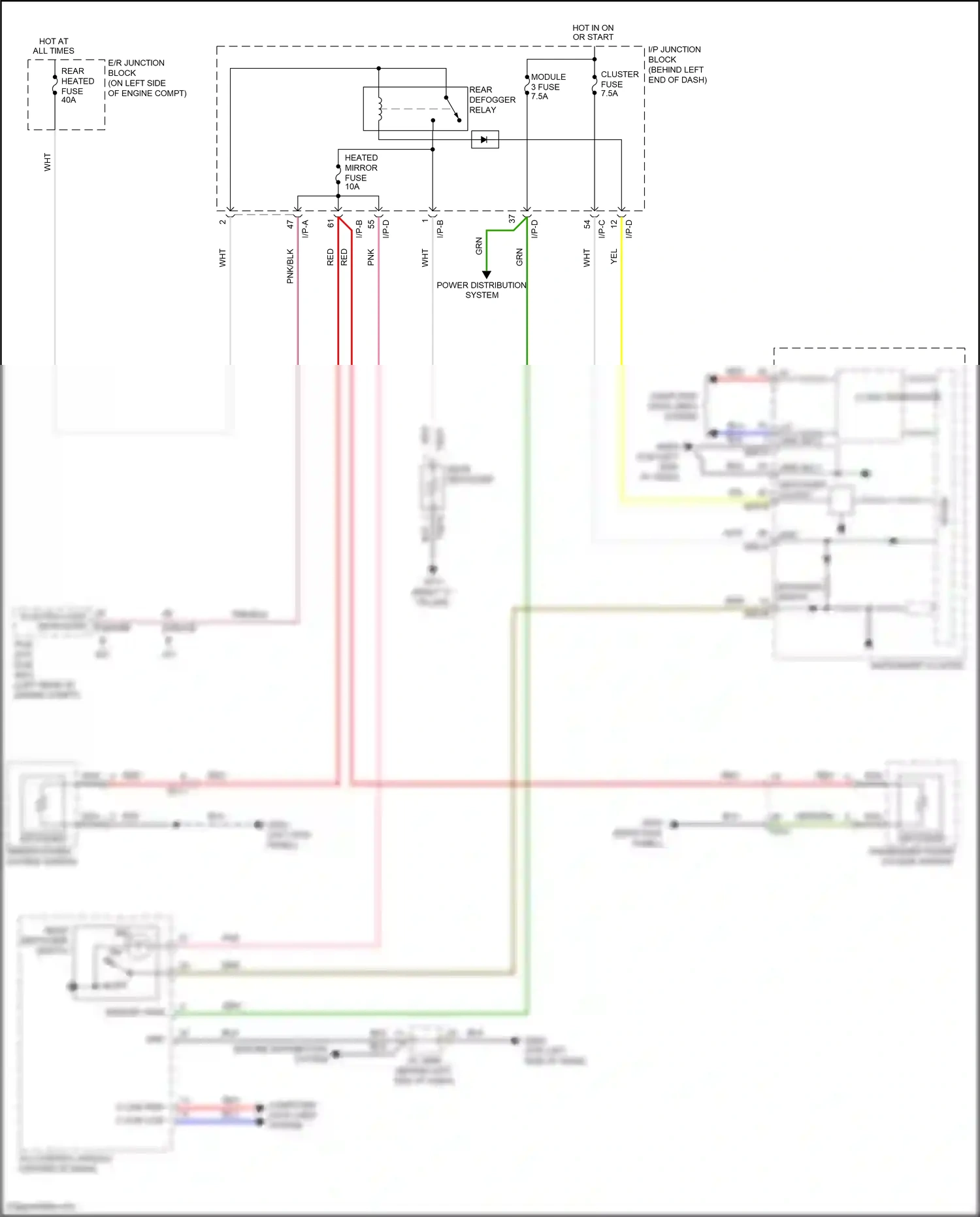 Wiring diagram defogger switch for Hyundai Accent V facelift (2020-2024) (2 of 2)