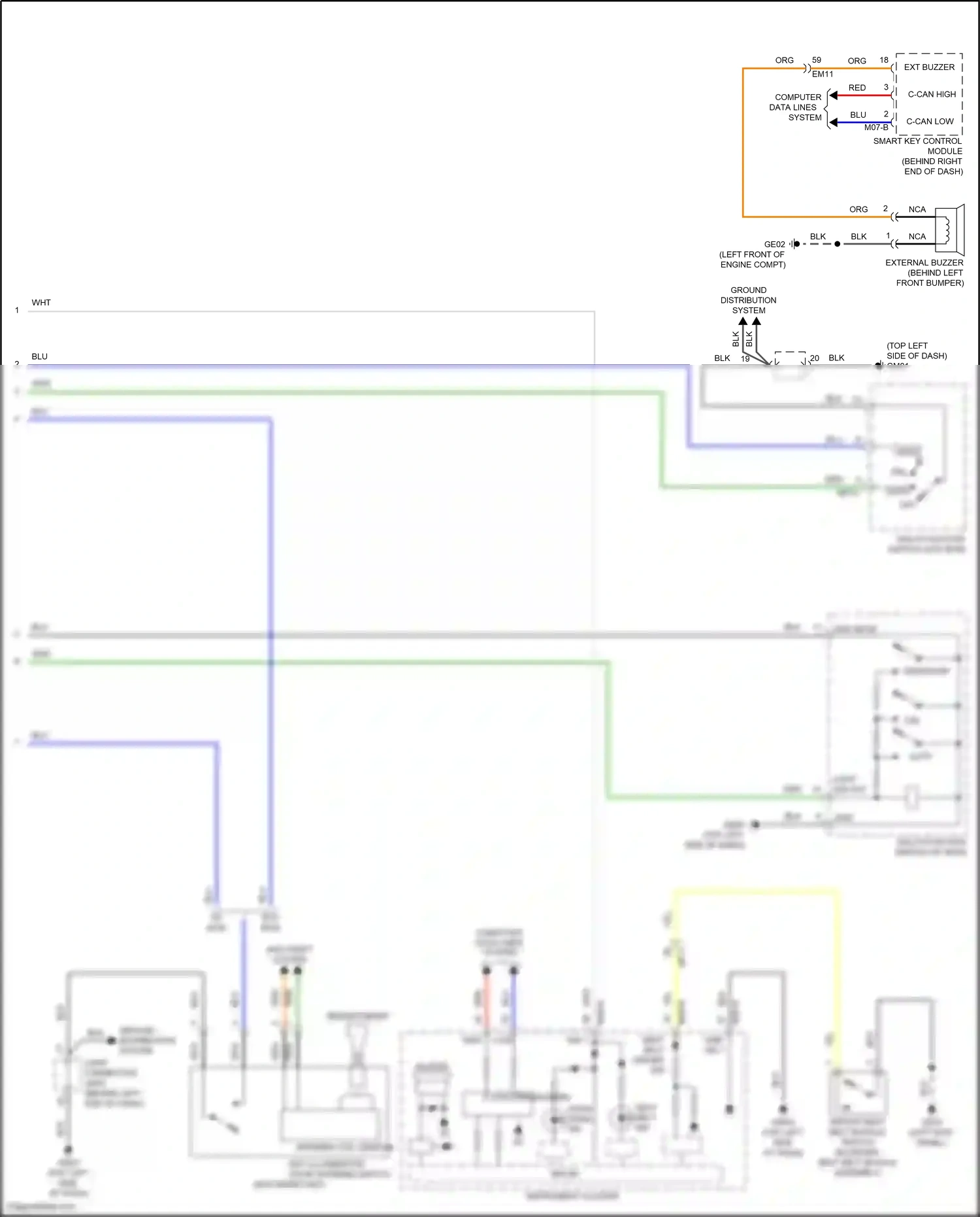 Wiring diagram external buzzer for Hyundai Accent V facelift (2020-2024) (1 of 3)
