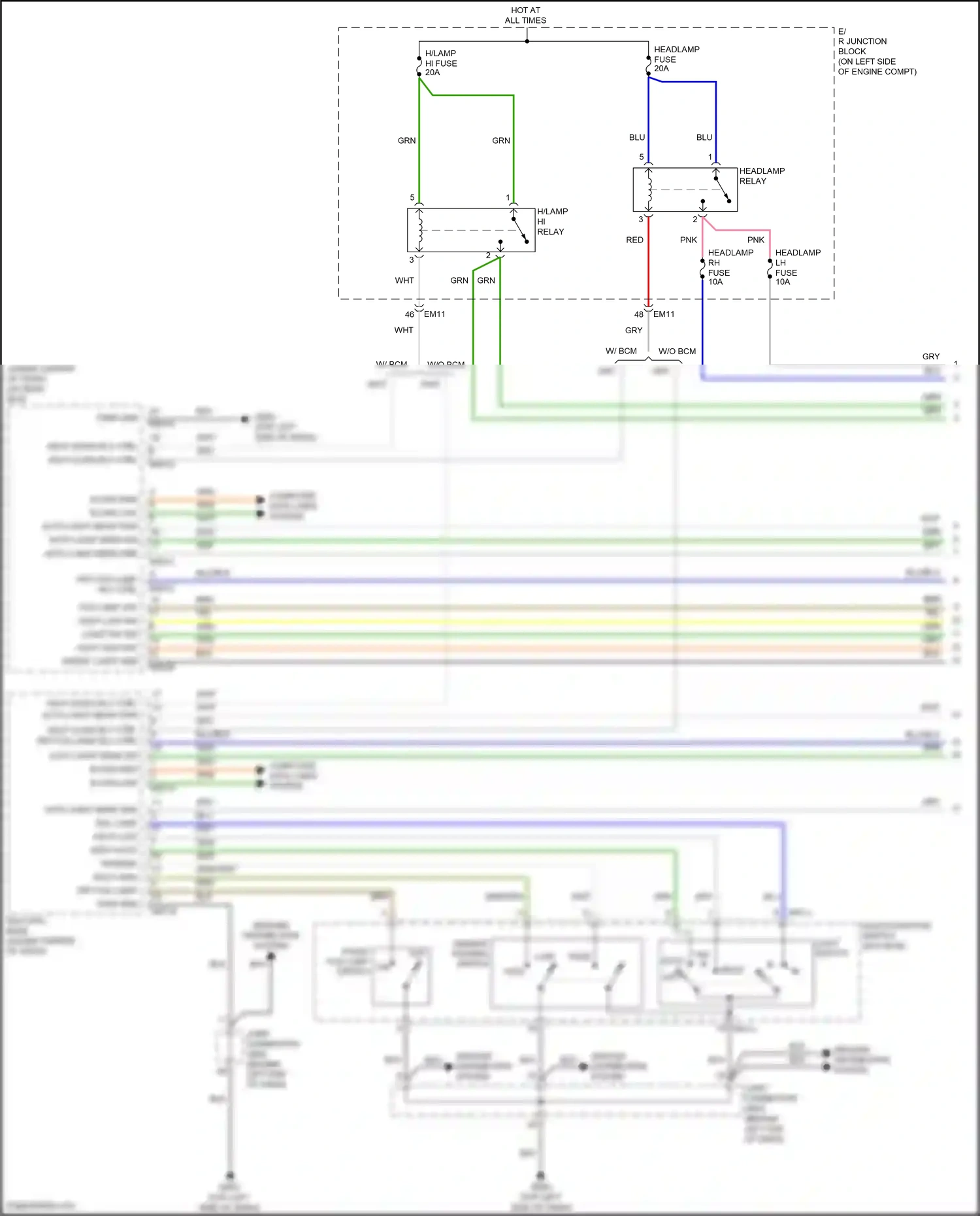 Wiring diagram light switch for Hyundai Accent V facelift (2020-2024) (3 of 4)