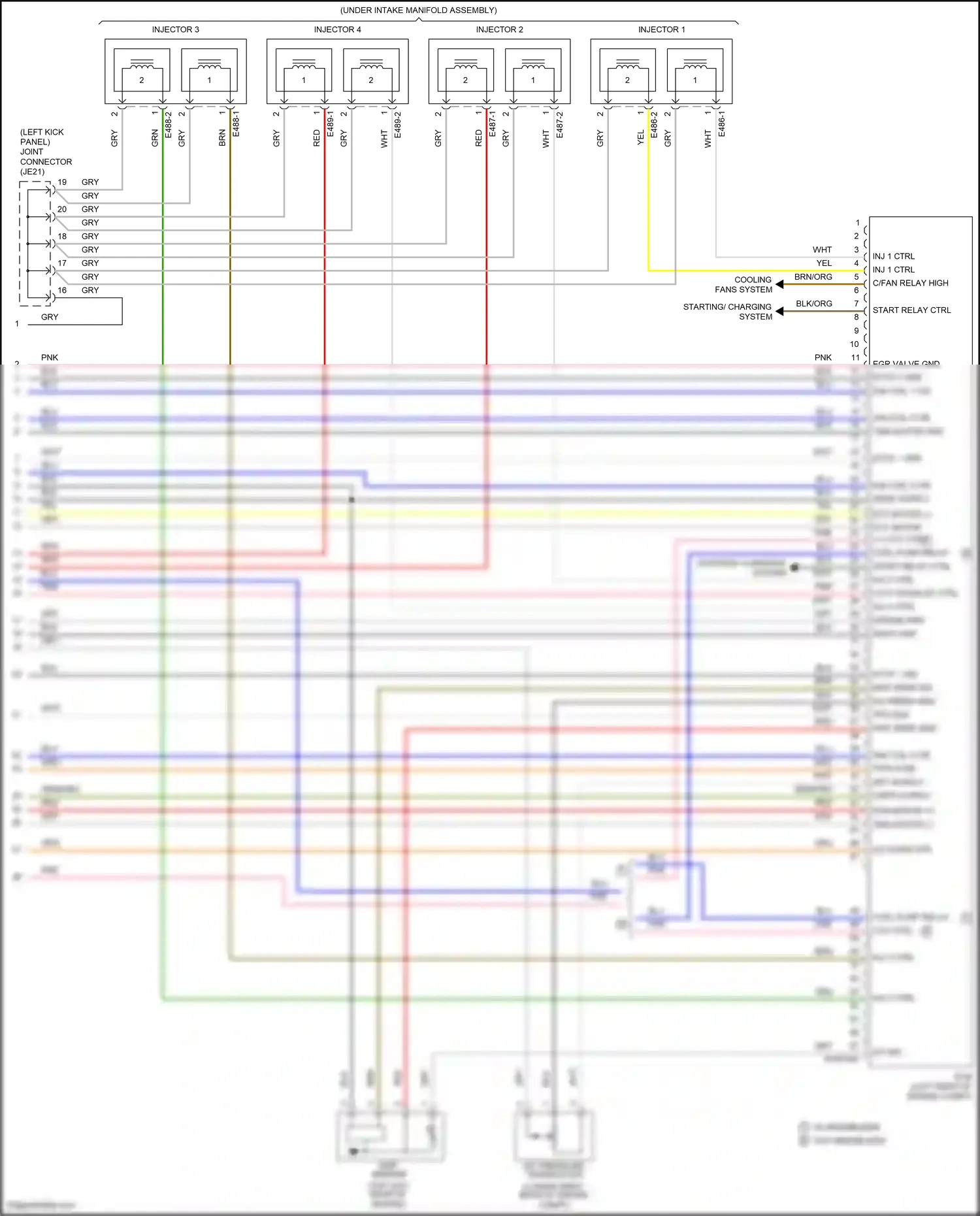 Wiring diagram injector 2 for Hyundai Accent V (2017-2023) (2 of 2)
