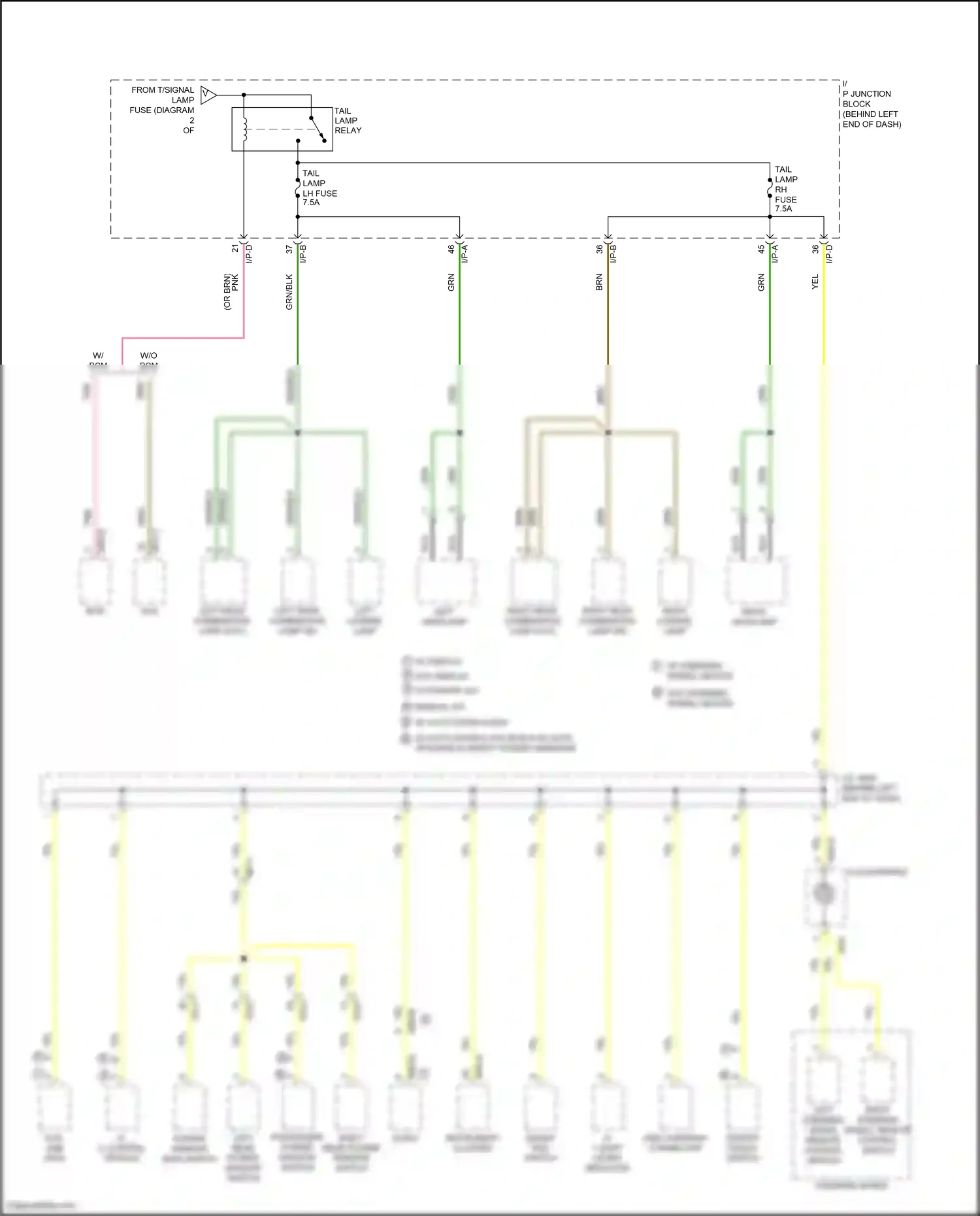 Wiring diagram left rear power window switch for Hyundai Accent V (2017-2023) (3 of 5)