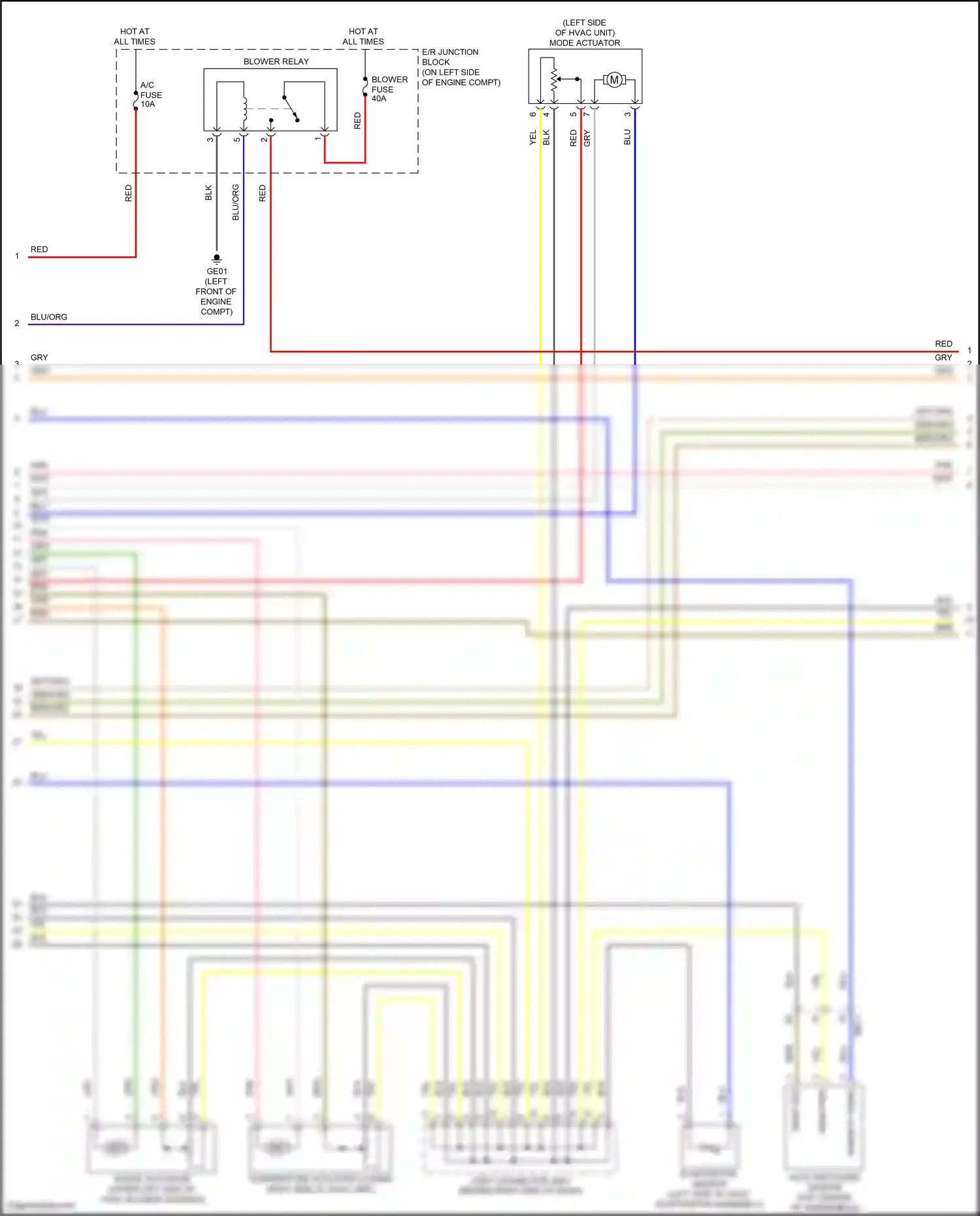 Wiring diagram mode actuator for Hyundai Accent V (2017-2023) (1 of 1)