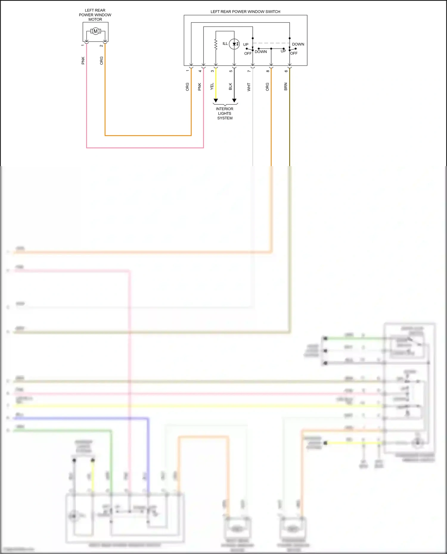 Wiring diagram passenger power window switch for Hyundai Accent V (2017-2023) (6 of 7)