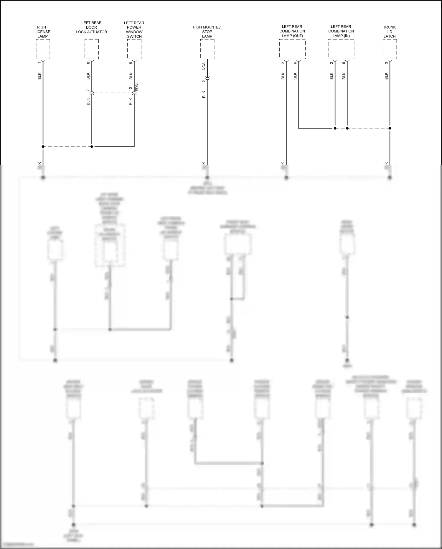 Wiring diagram rear view camera, trunk lid handle switch for Hyundai Accent V (2017-2023) (4 of 8)