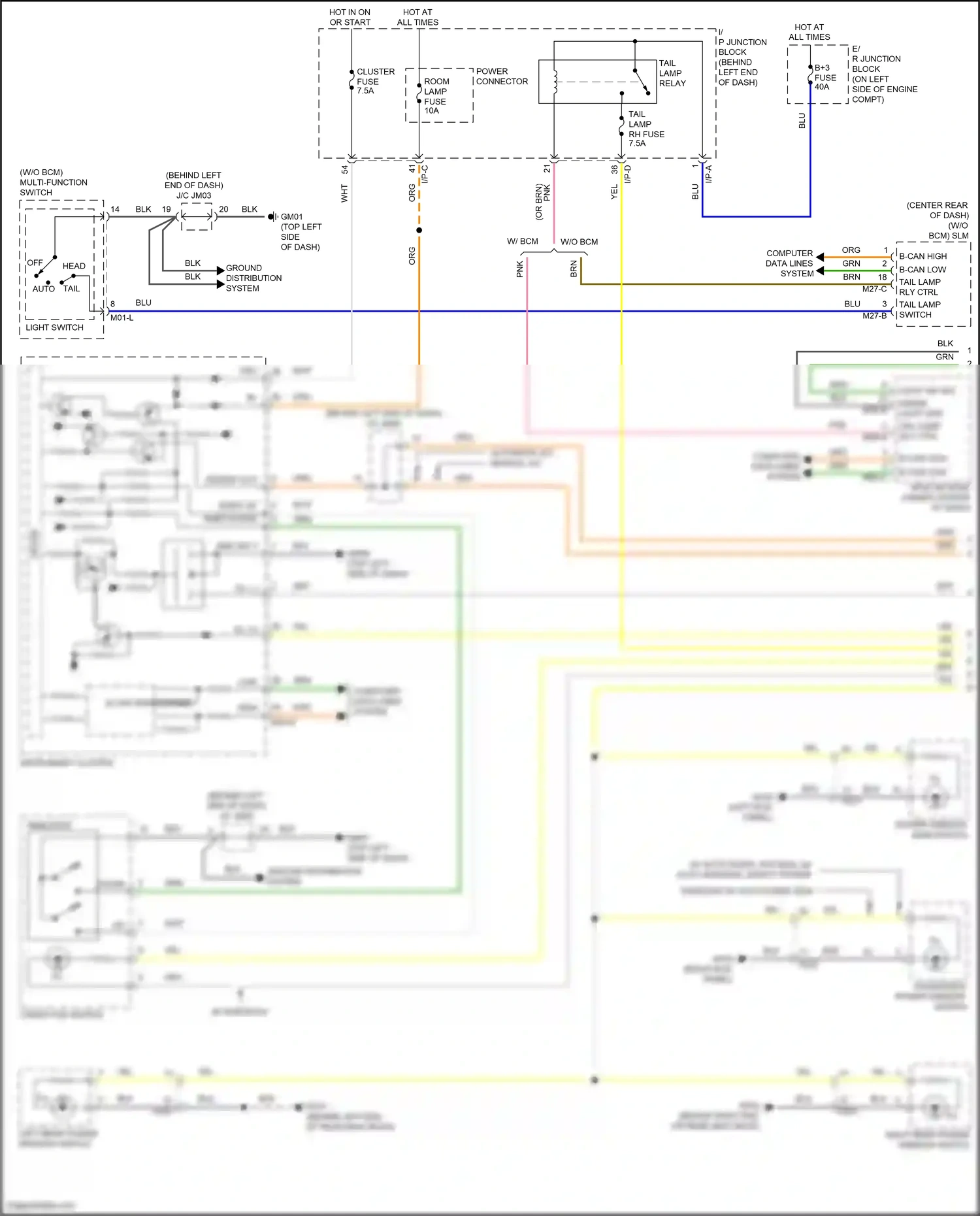 Wiring diagram tail auto for Hyundai Accent V (2017-2023) (1 of 1)