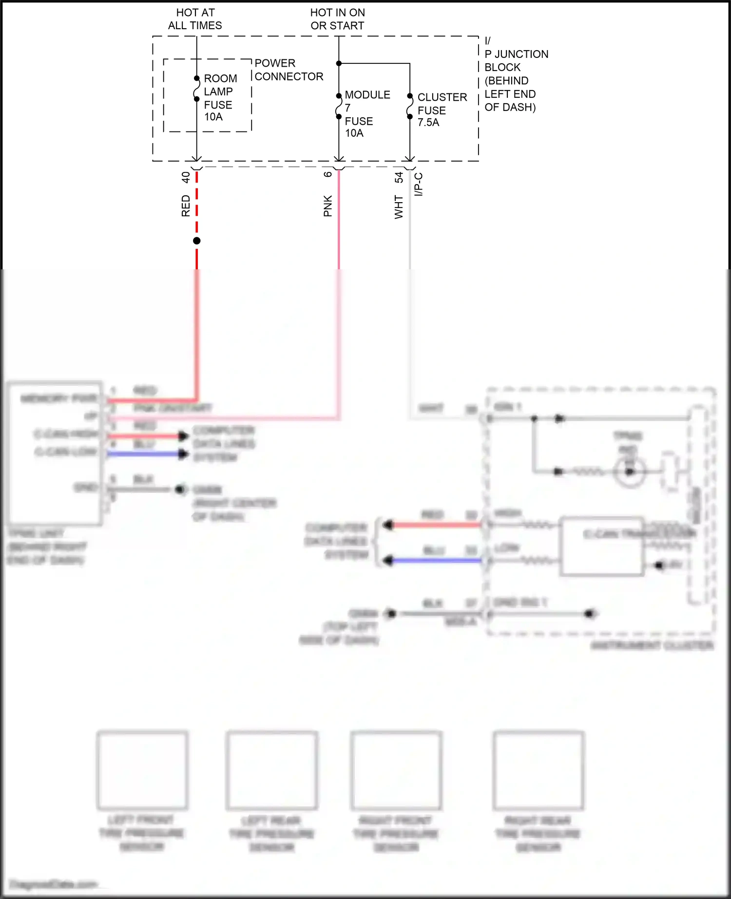 Wiring diagram tpms unit for Hyundai Accent V (2017-2023) (5 of 5)