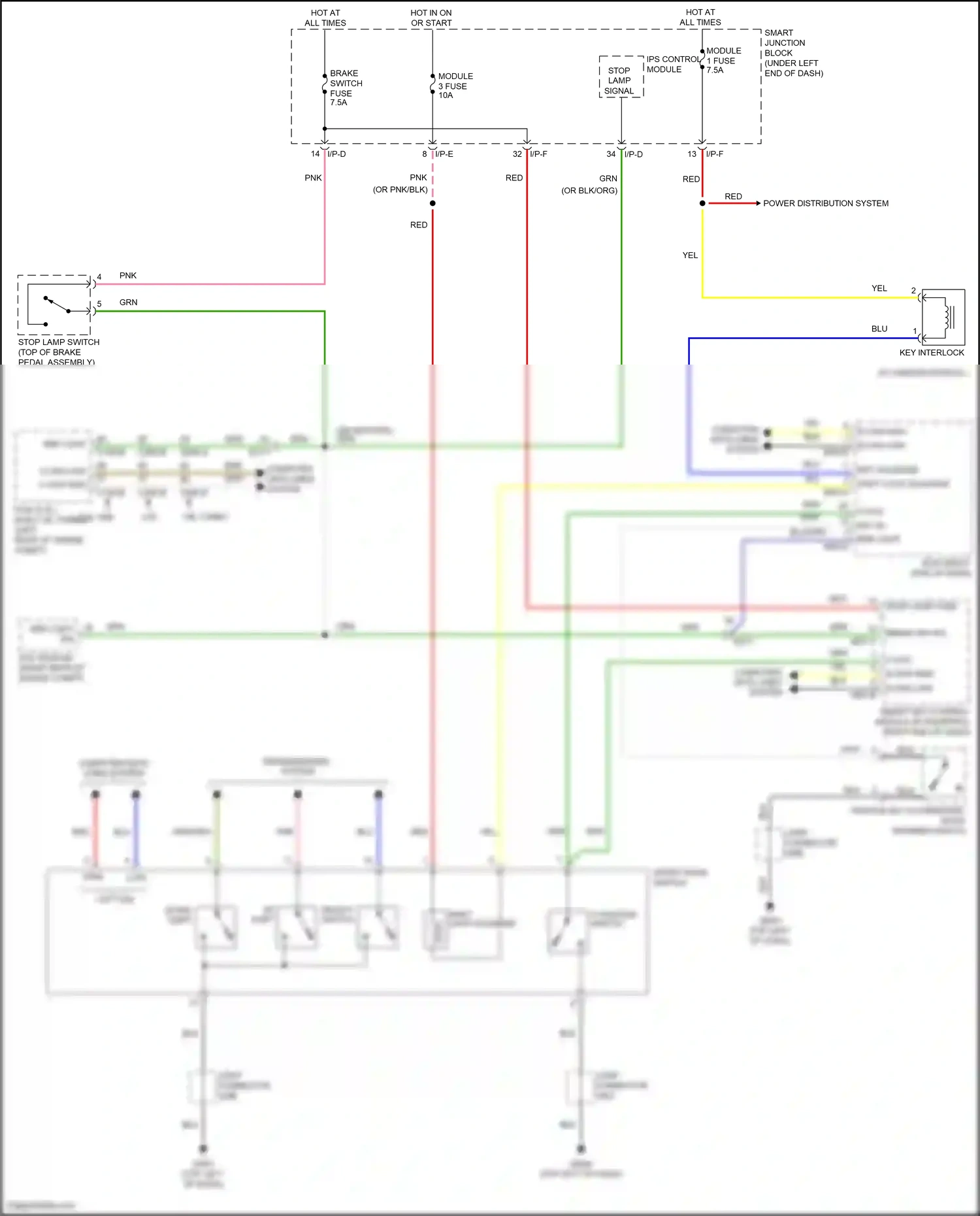 Wiring diagram down shift for Hyundai Avante VI facelift (2018-2020) (1 of 6)