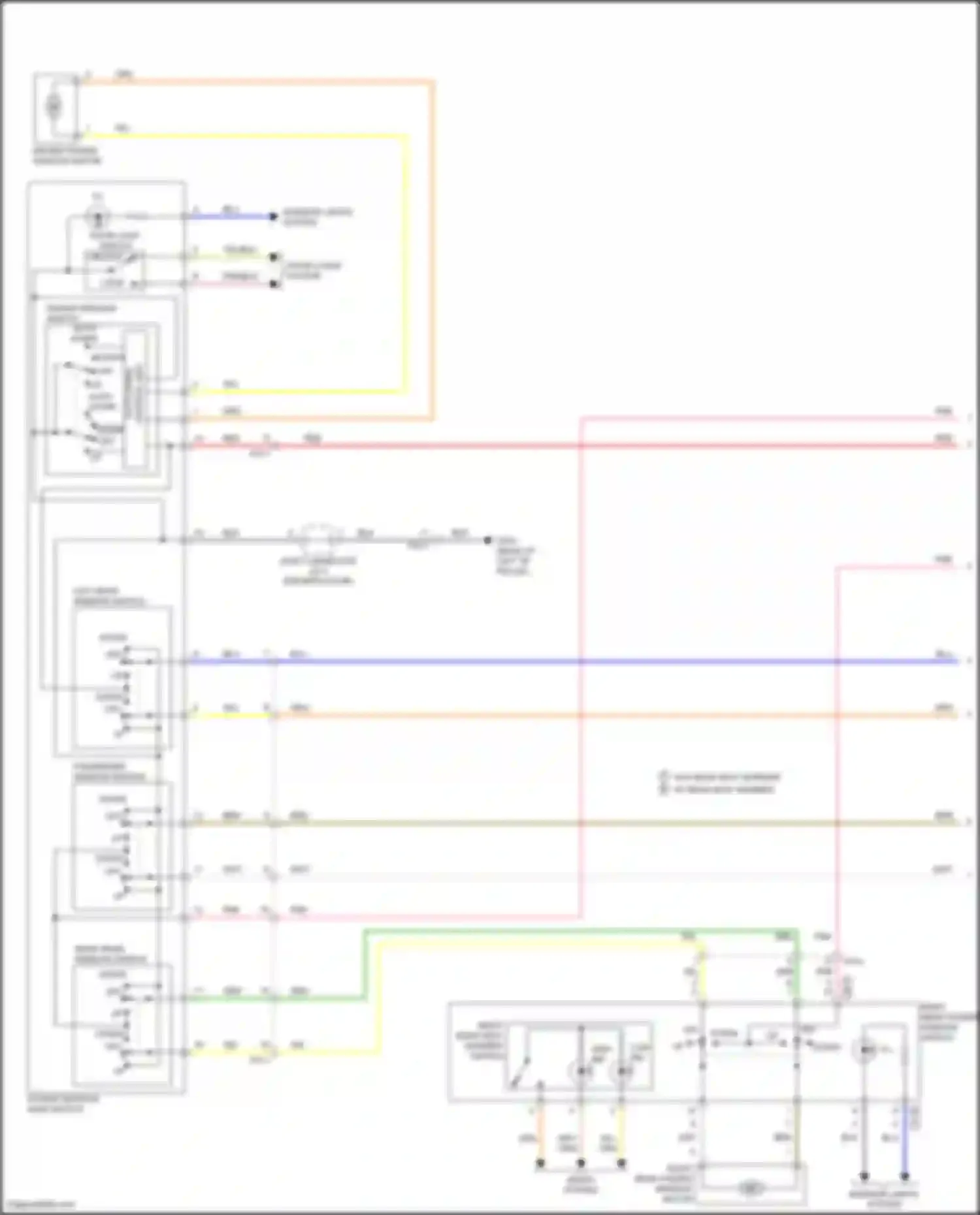 Wiring diagram driver window switch for Hyundai Avante VI facelift (2018-2020) (2 of 2)