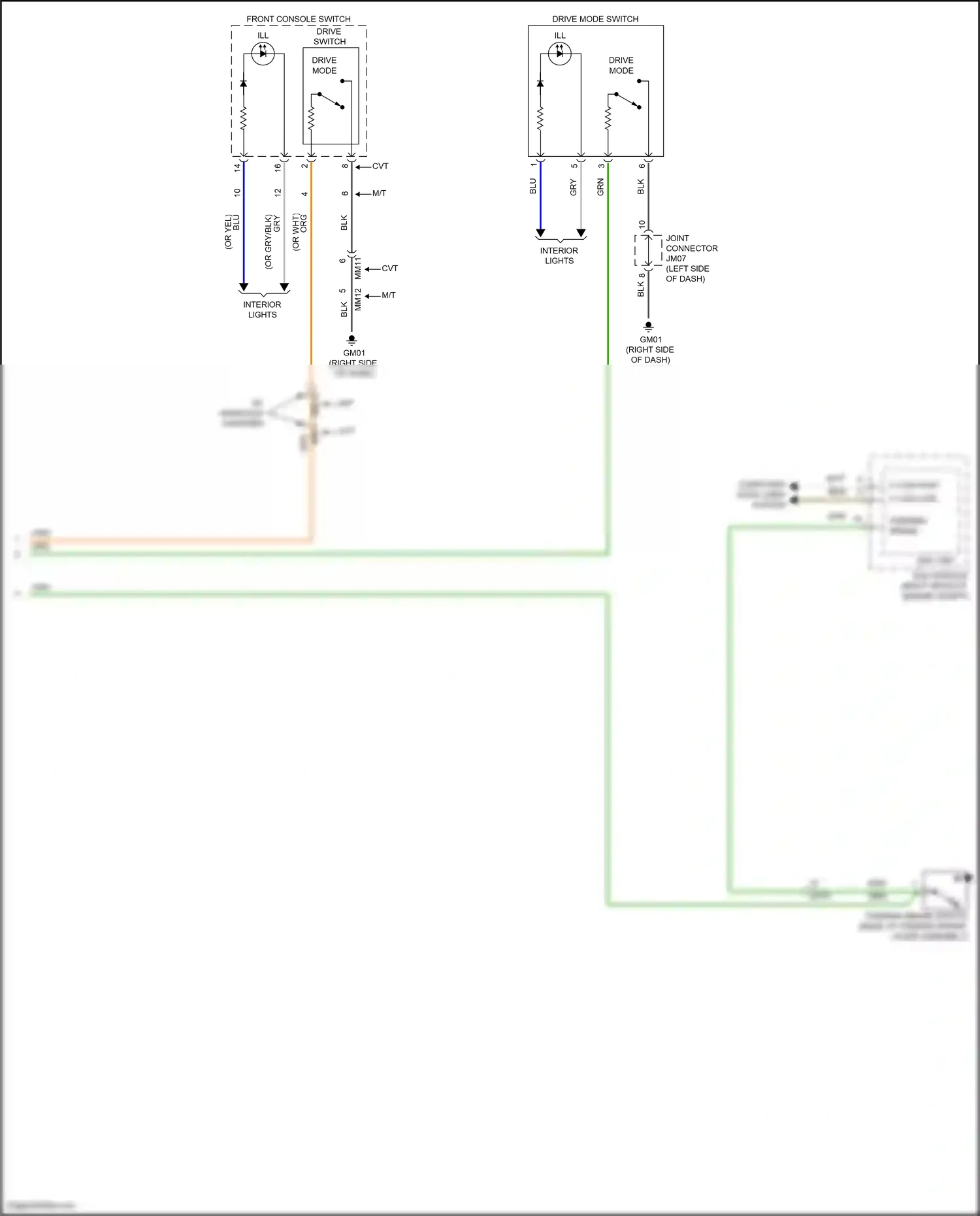 Wiring diagram front console switch for Hyundai Avante VII (2020-2024) (14 of 27)