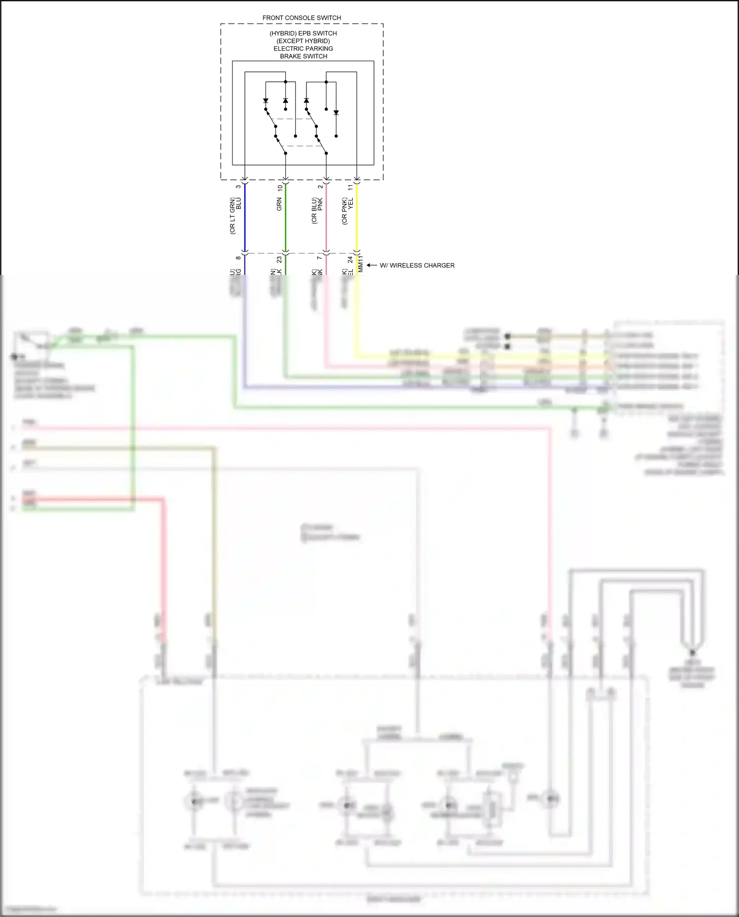 Wiring diagram front console switch for Hyundai Avante VII (2020-2024) (3 of 27)