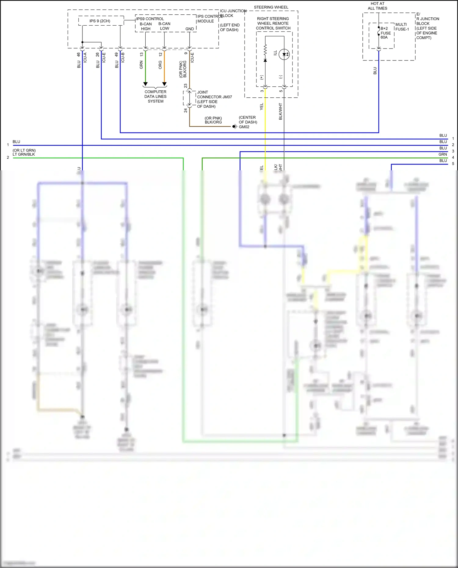 Wiring diagram front console switch for Hyundai Avante VII (2020-2024) (16 of 27)