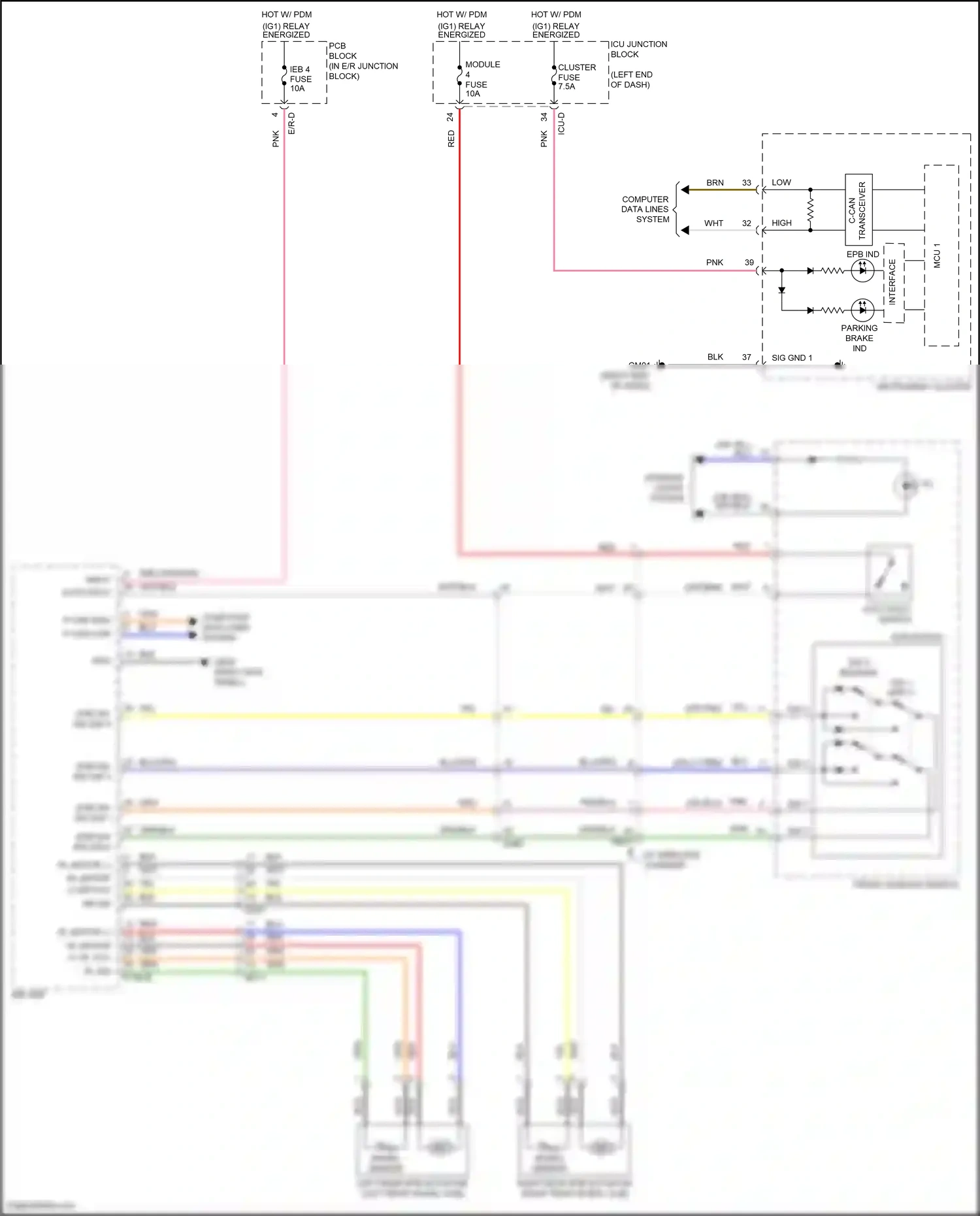 Wiring diagram front console switch for Hyundai Avante VII (2020-2024) (4 of 27)