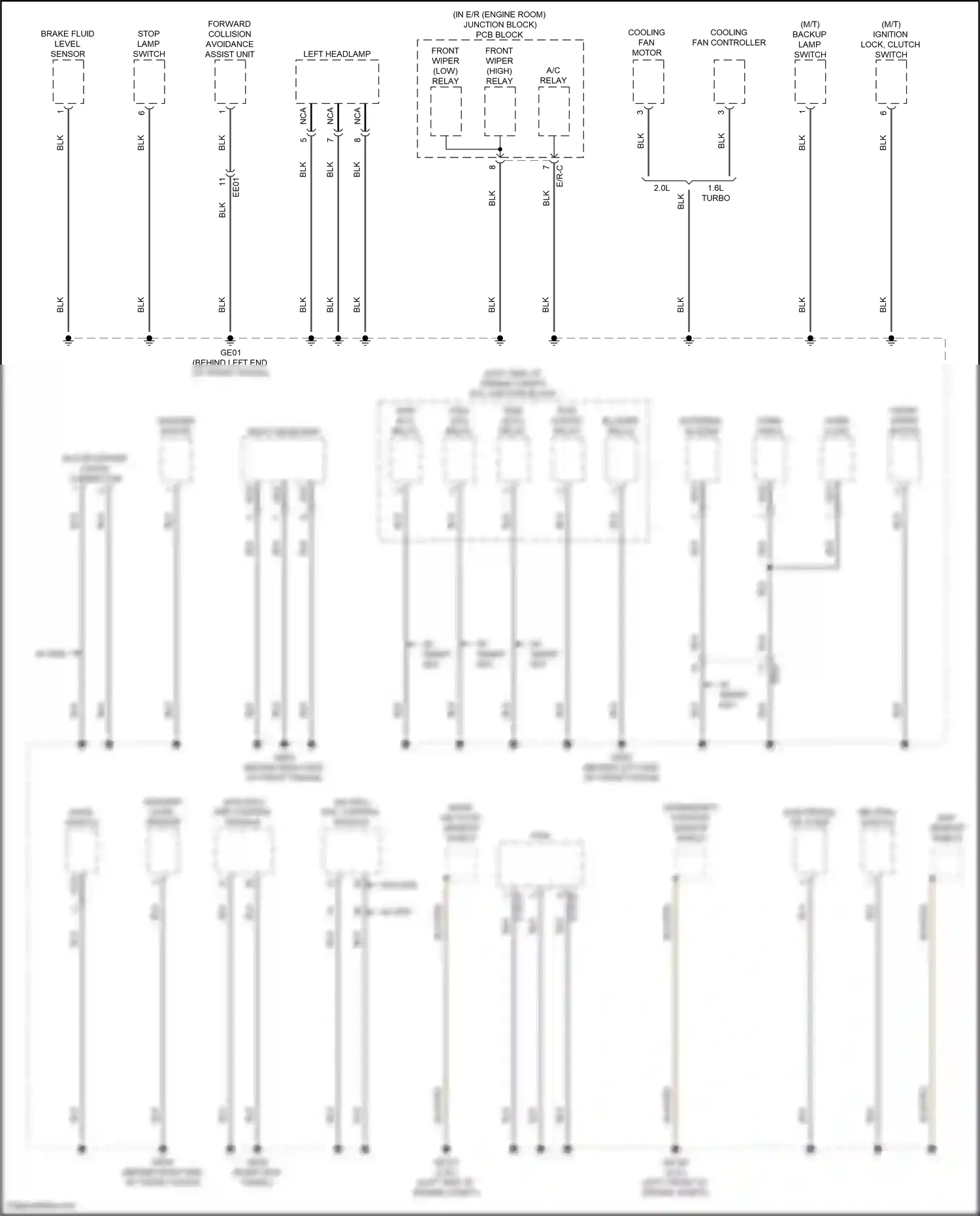 Wiring diagram map sensor shield for Hyundai Avante VII (2020-2024) (1 of 2)