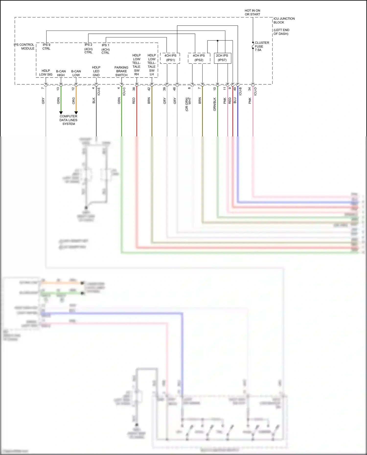 Wiring diagram multi- function switch for Hyundai Avante VII (2020-2024) (7 of 12)